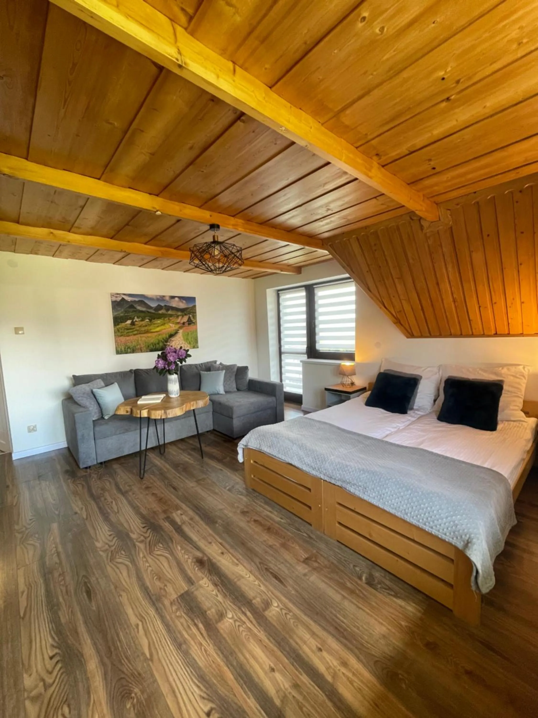 Living room, Bed in Pokoje Gościnne u Hanki