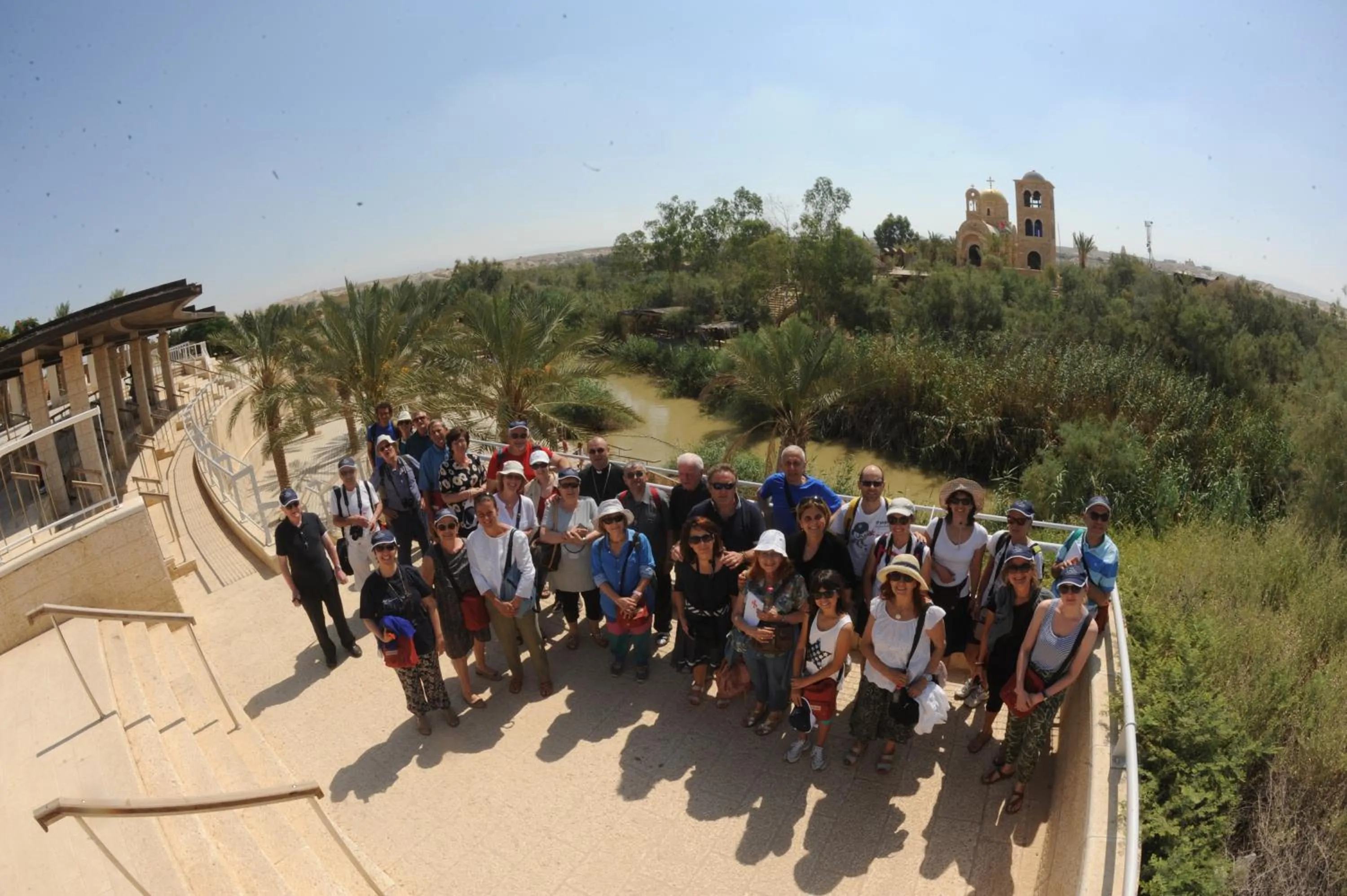 group of guests in Palm Hostel