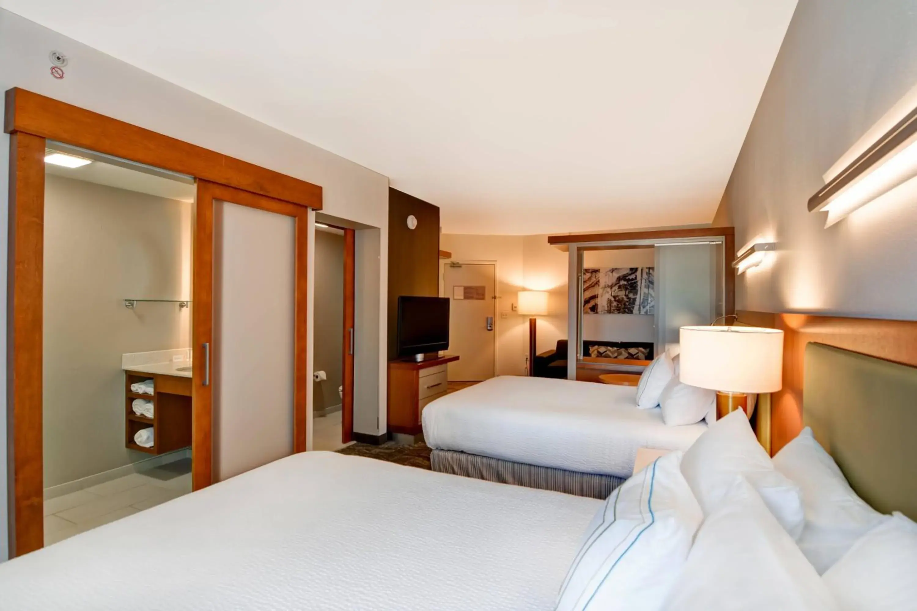 Studio with Two Queen Beds, Sofa Bed and Adapted Tub - Mobility Accessible in SpringHill Suites by Marriott Cincinnati Midtown Studio with Two Queen Beds, Sofa Bed and Adapted Tub - Mobility Accessible in SpringHill Suites by Marriott Cincinnati Midtown