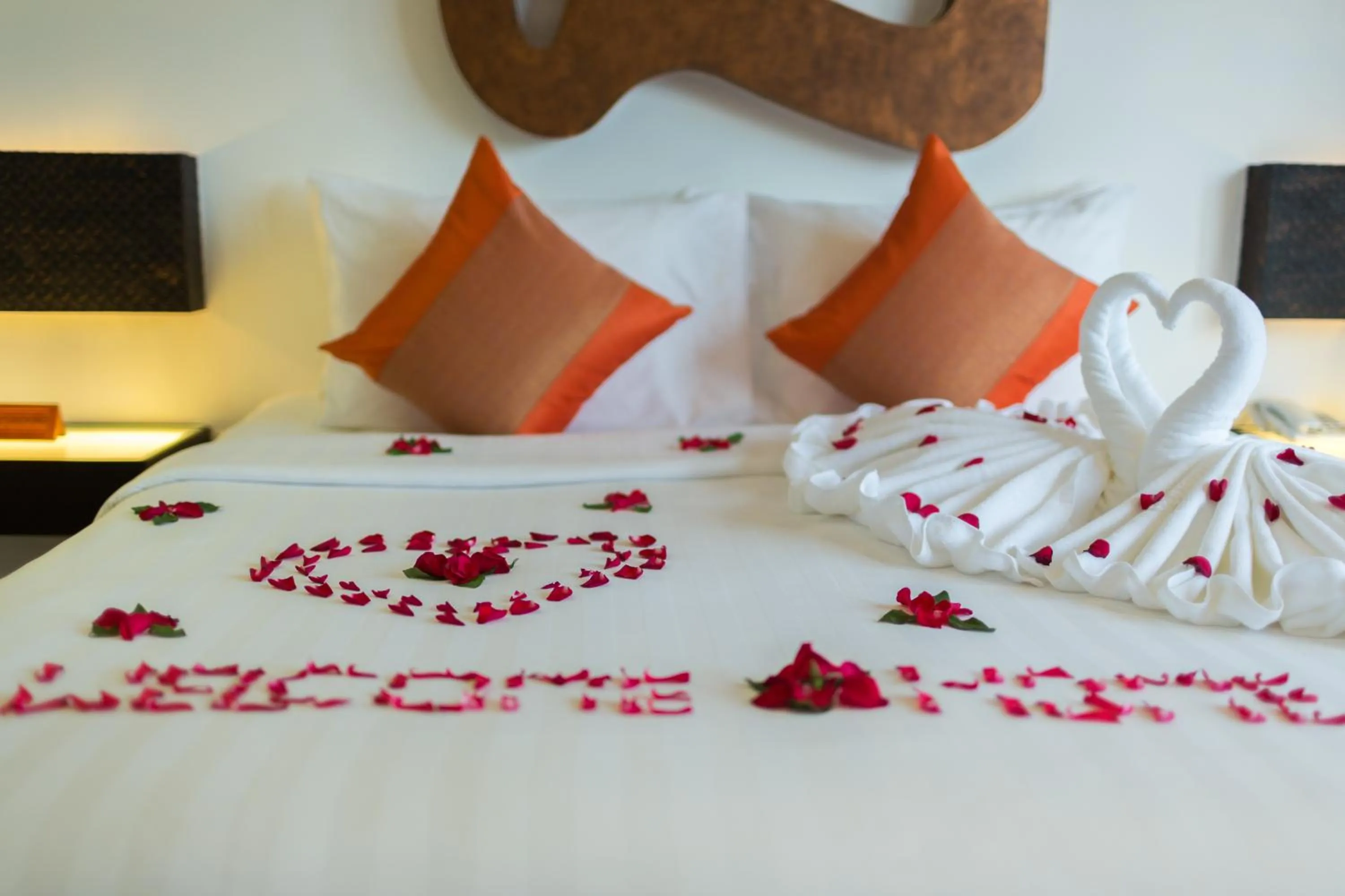 Bed in Golden Temple Villa