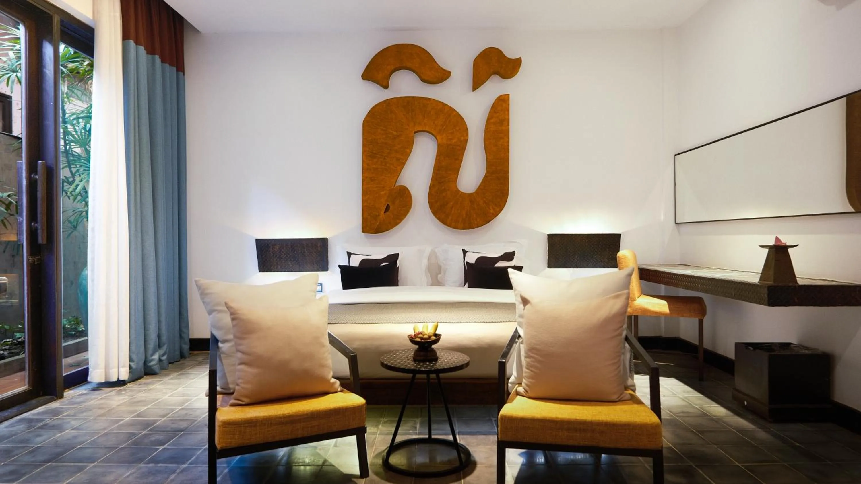 Bed in Golden Temple Villa