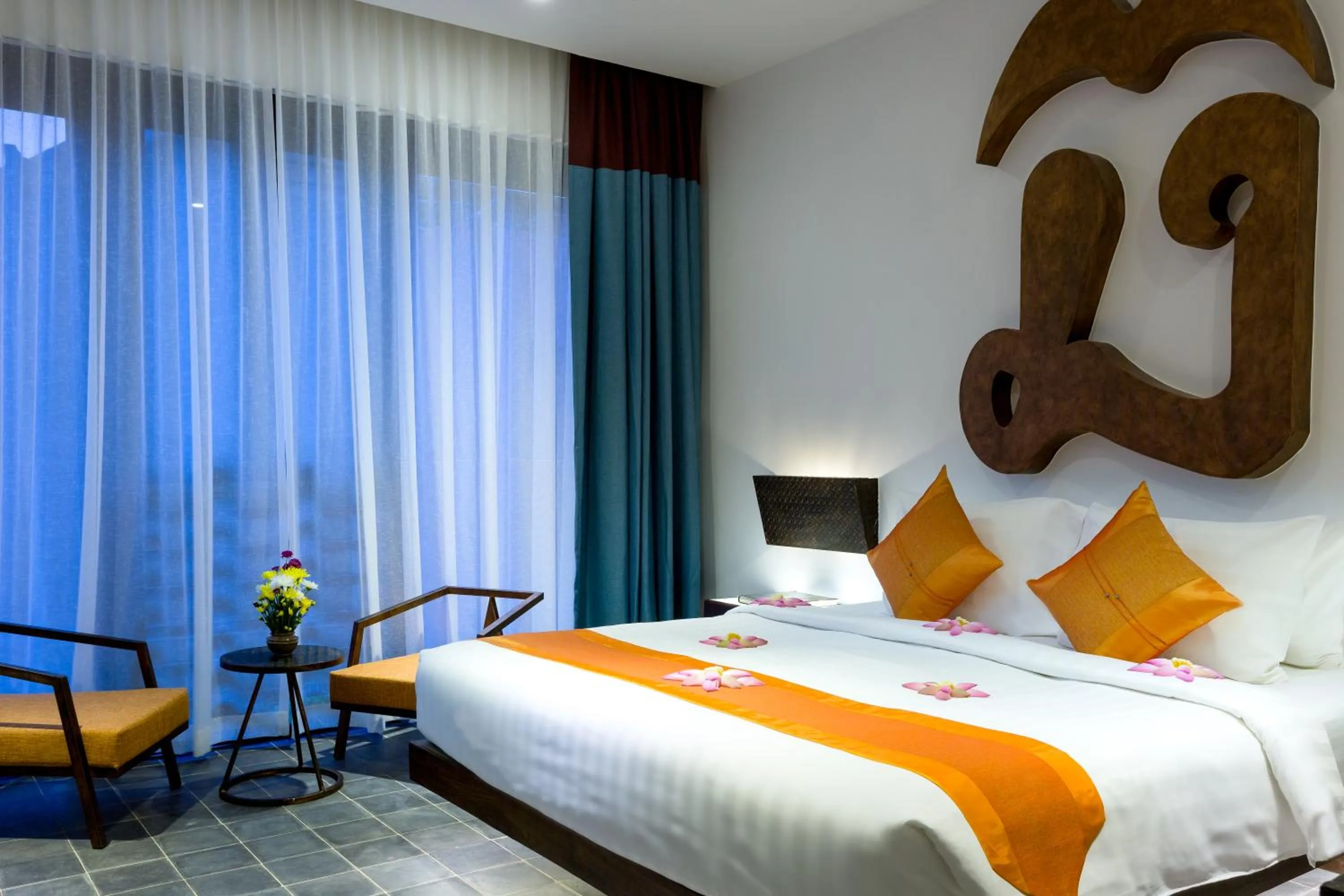 Bed in Golden Temple Villa