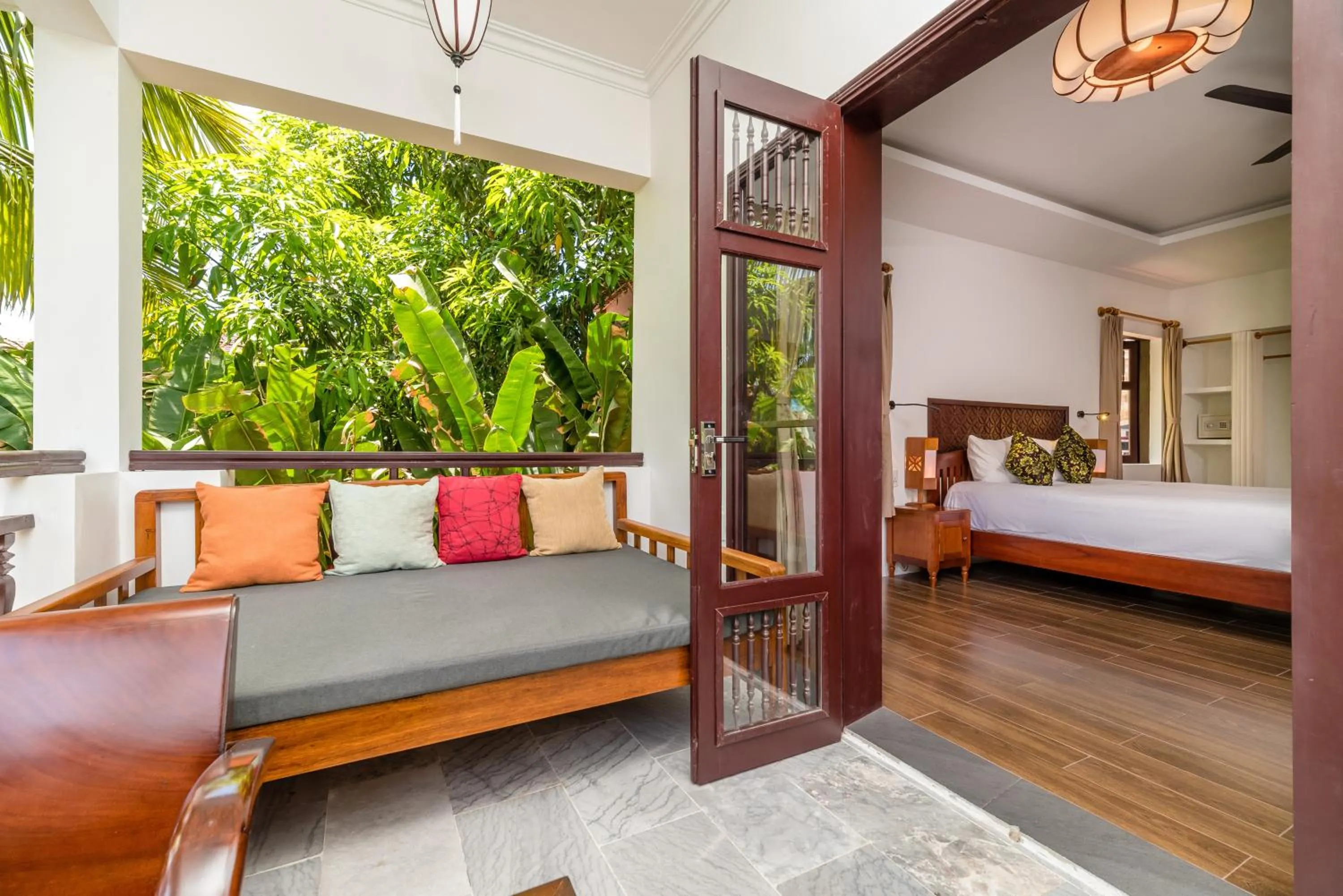 Balcony/Terrace, Bed in An Bang Coco Villa