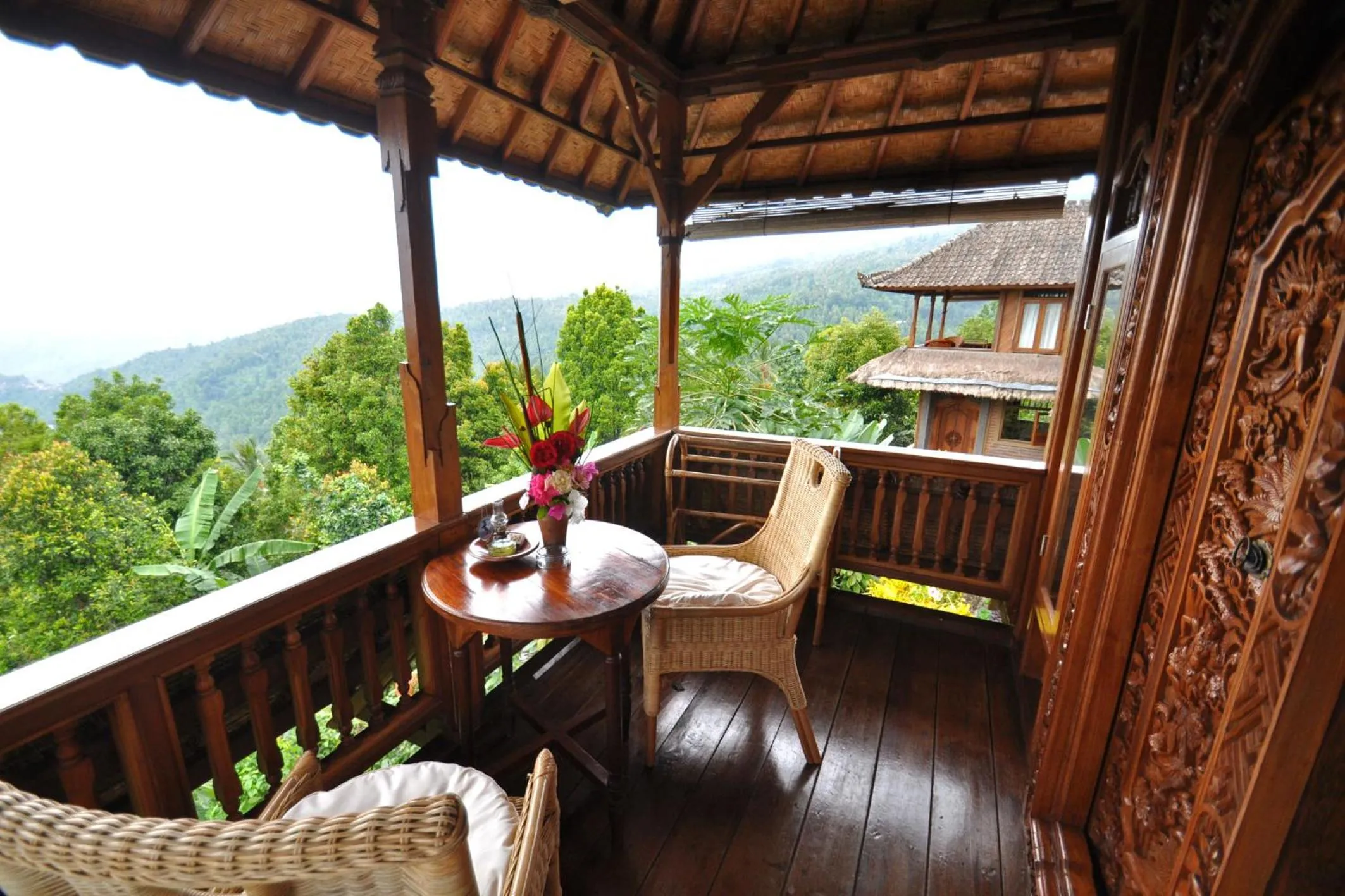 Balcony/Terrace in Puri Lumbung Cottages Restaurant & Spa Munduk