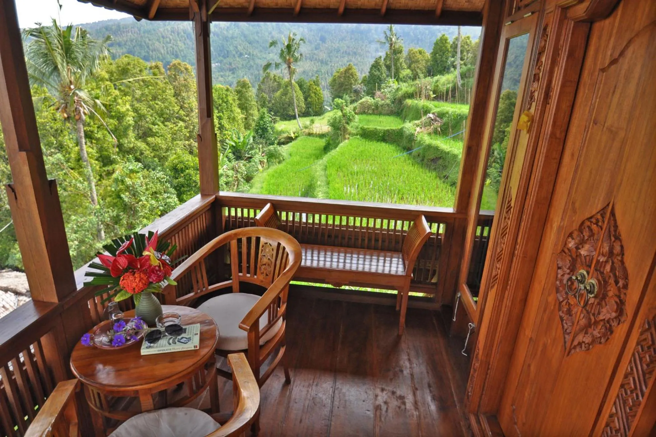 Balcony/Terrace in Puri Lumbung Cottages Restaurant & Spa Munduk