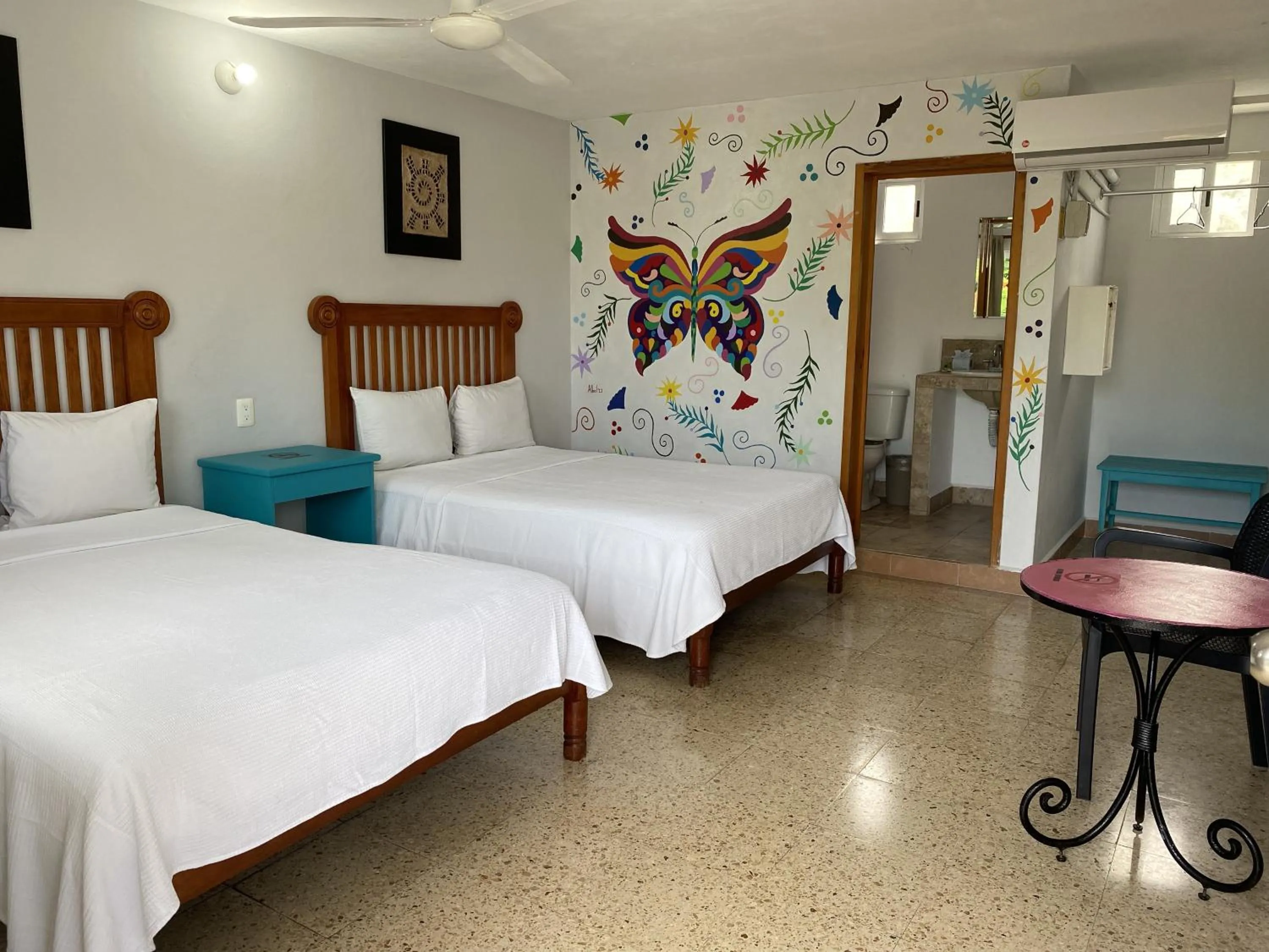 Bed in Blue Coconut Cancun Hotel