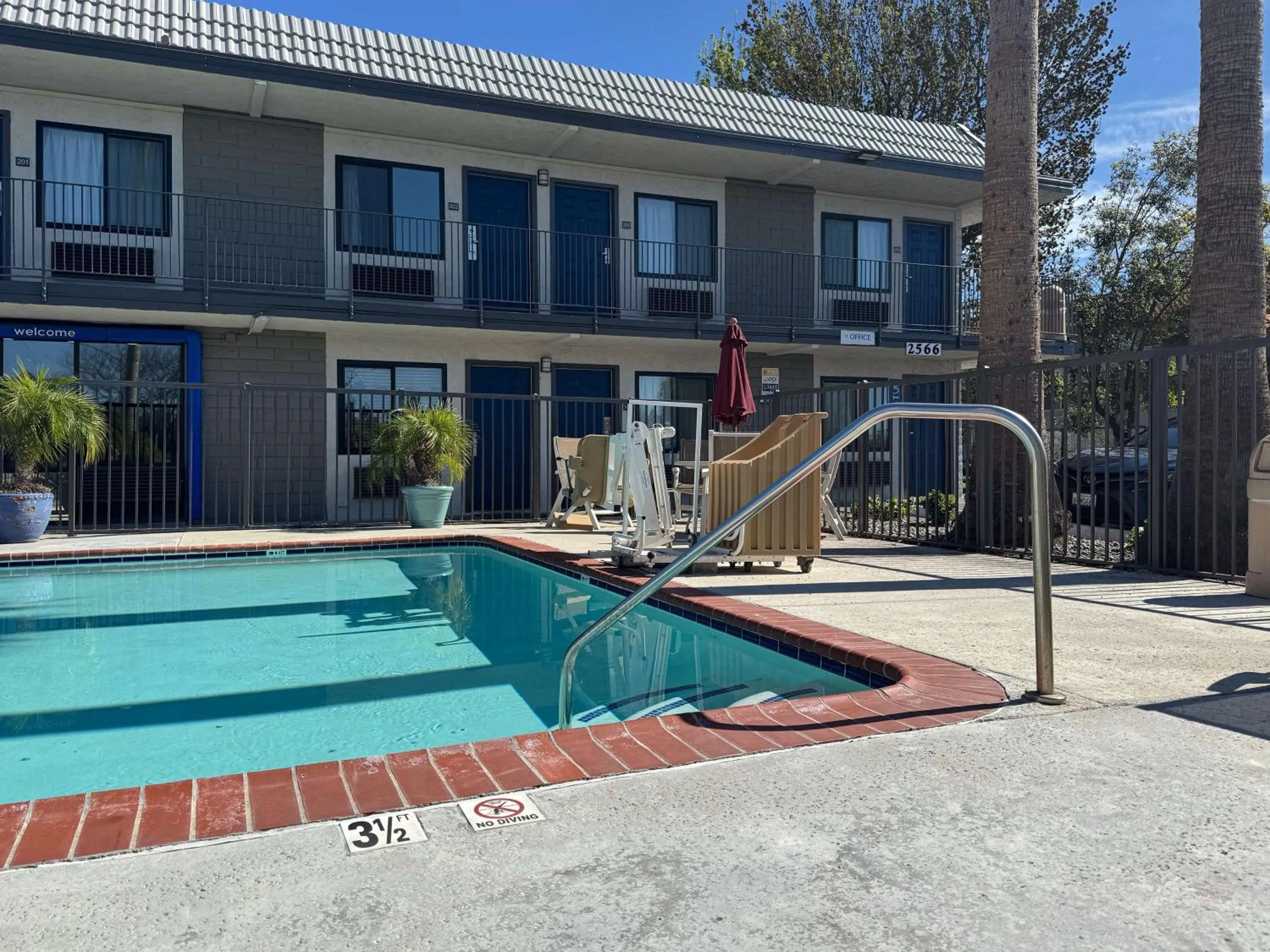 Pool view in Motel 6-Simi Valley, CA
