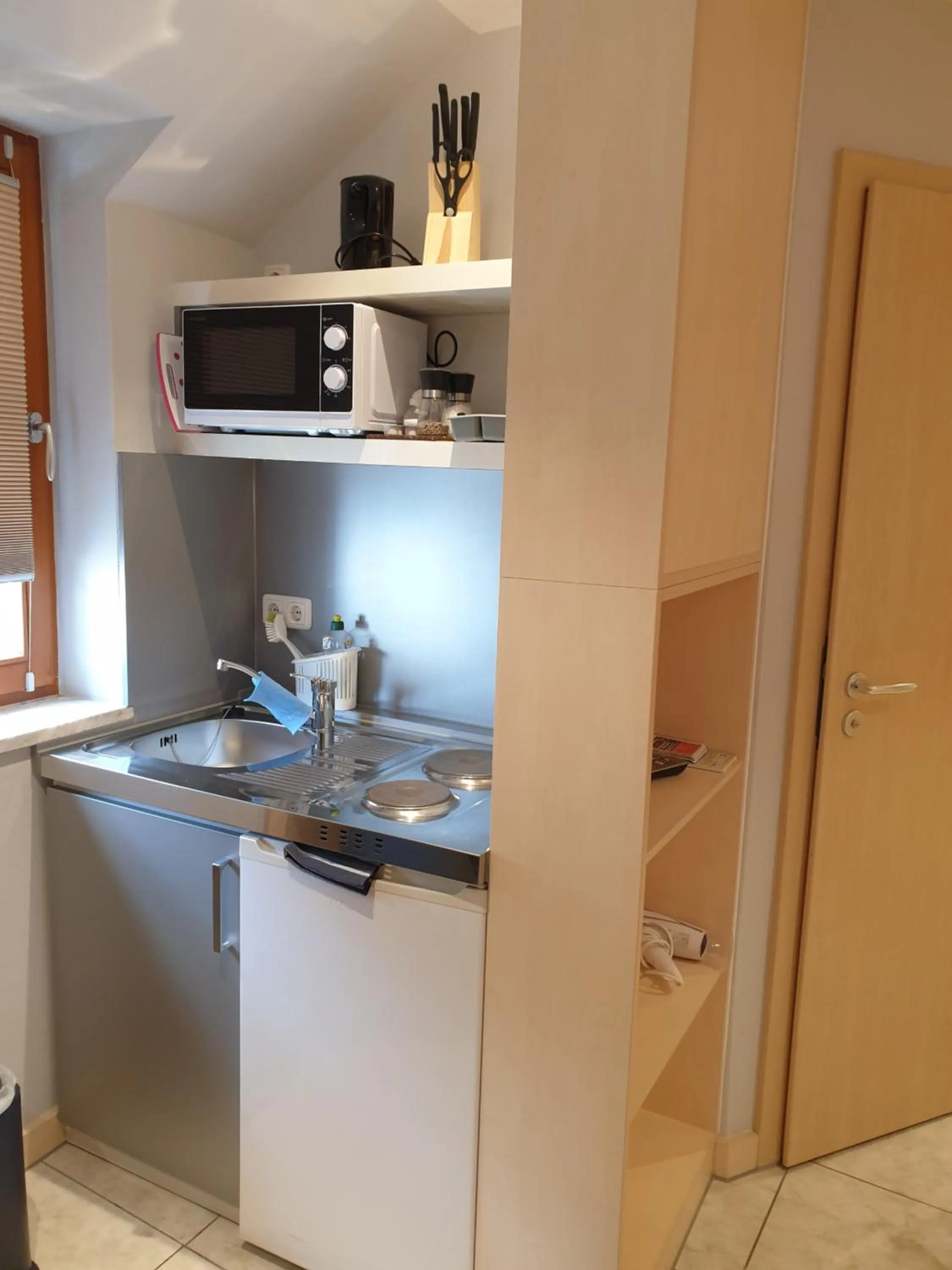 Kitchen or kitchenette in Hausner`s Hotel- Studio Apartments