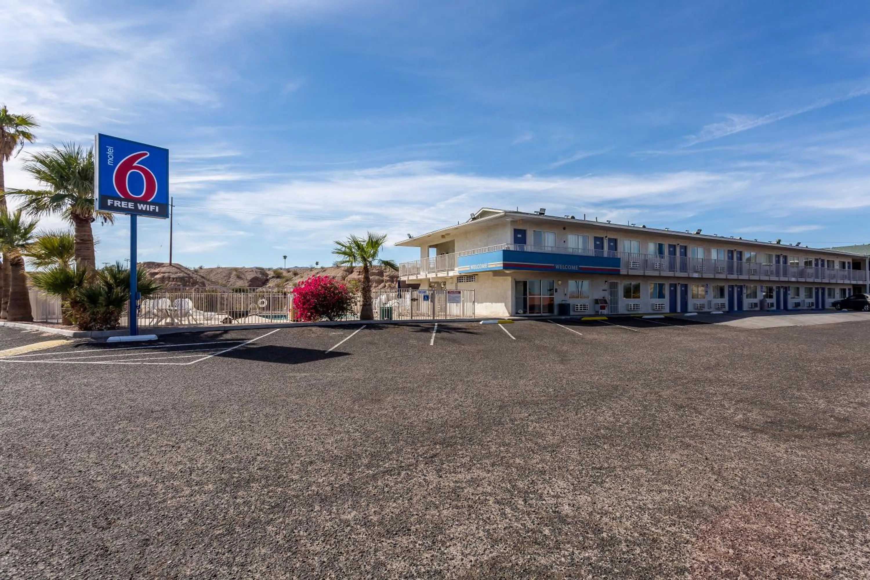 Facade/entrance in Motel 6-Needles, CA