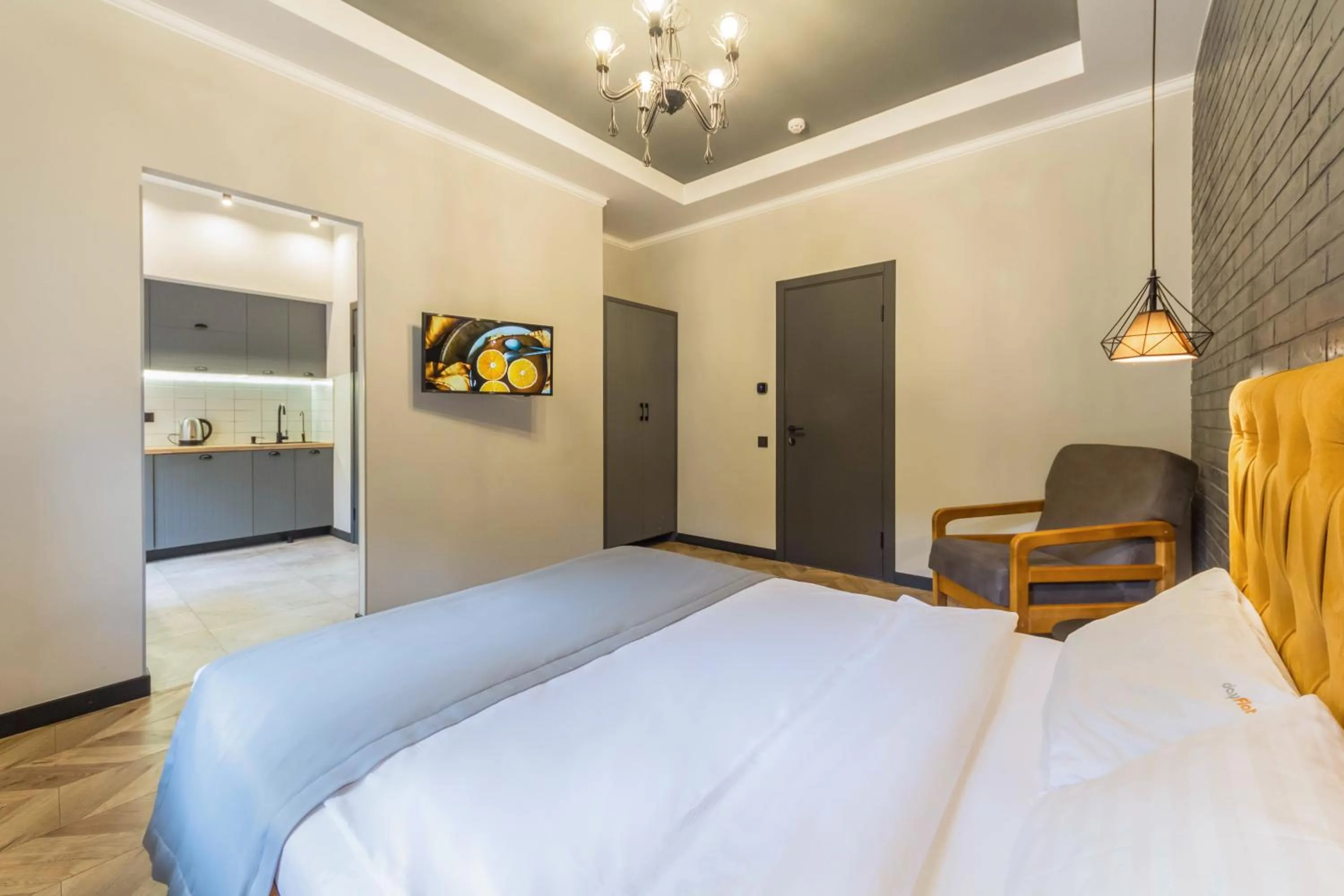 TV and multimedia, Bed in Idea Design Apart-Hotel Prorizna