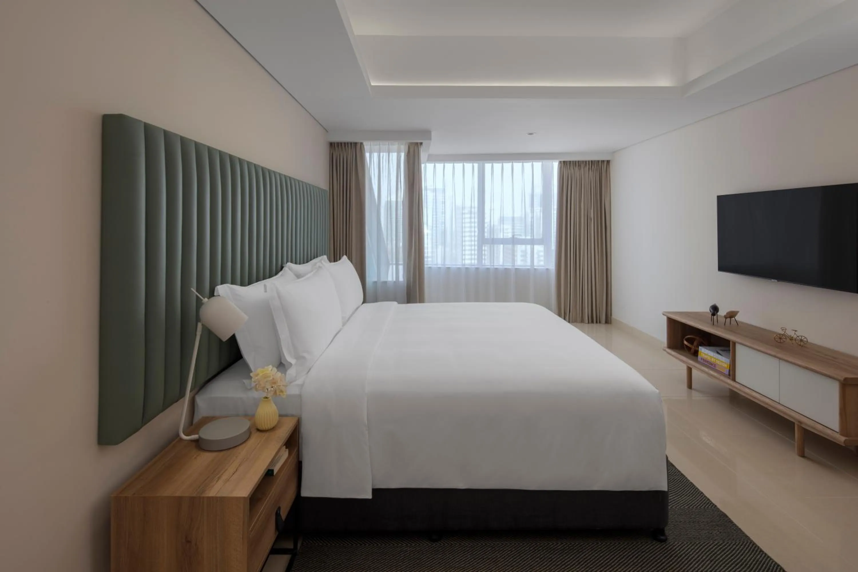 Photo of the whole room, Bed in Staybridge Suites Dubai Internet City by IHG