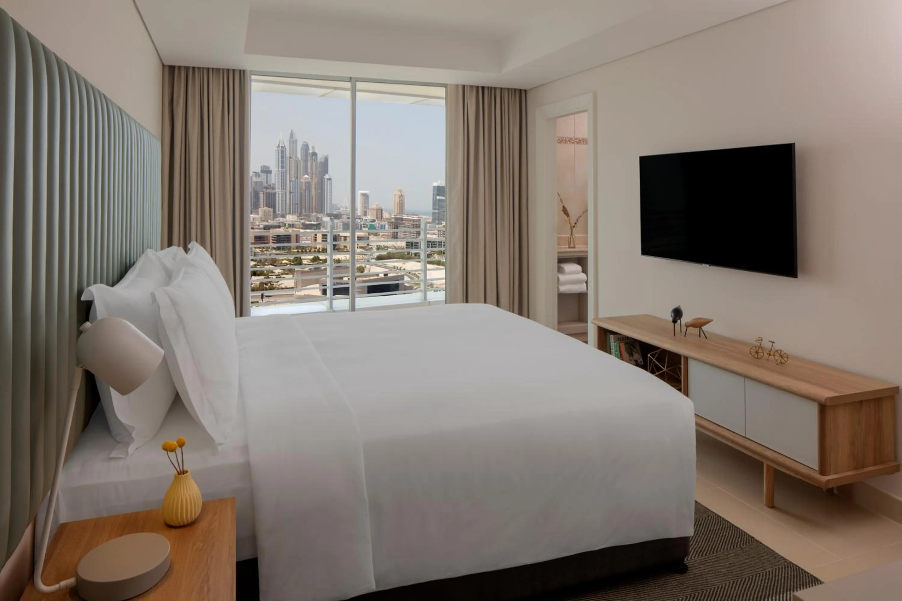 Photo of the whole room, Bed in Staybridge Suites Dubai Internet City by IHG