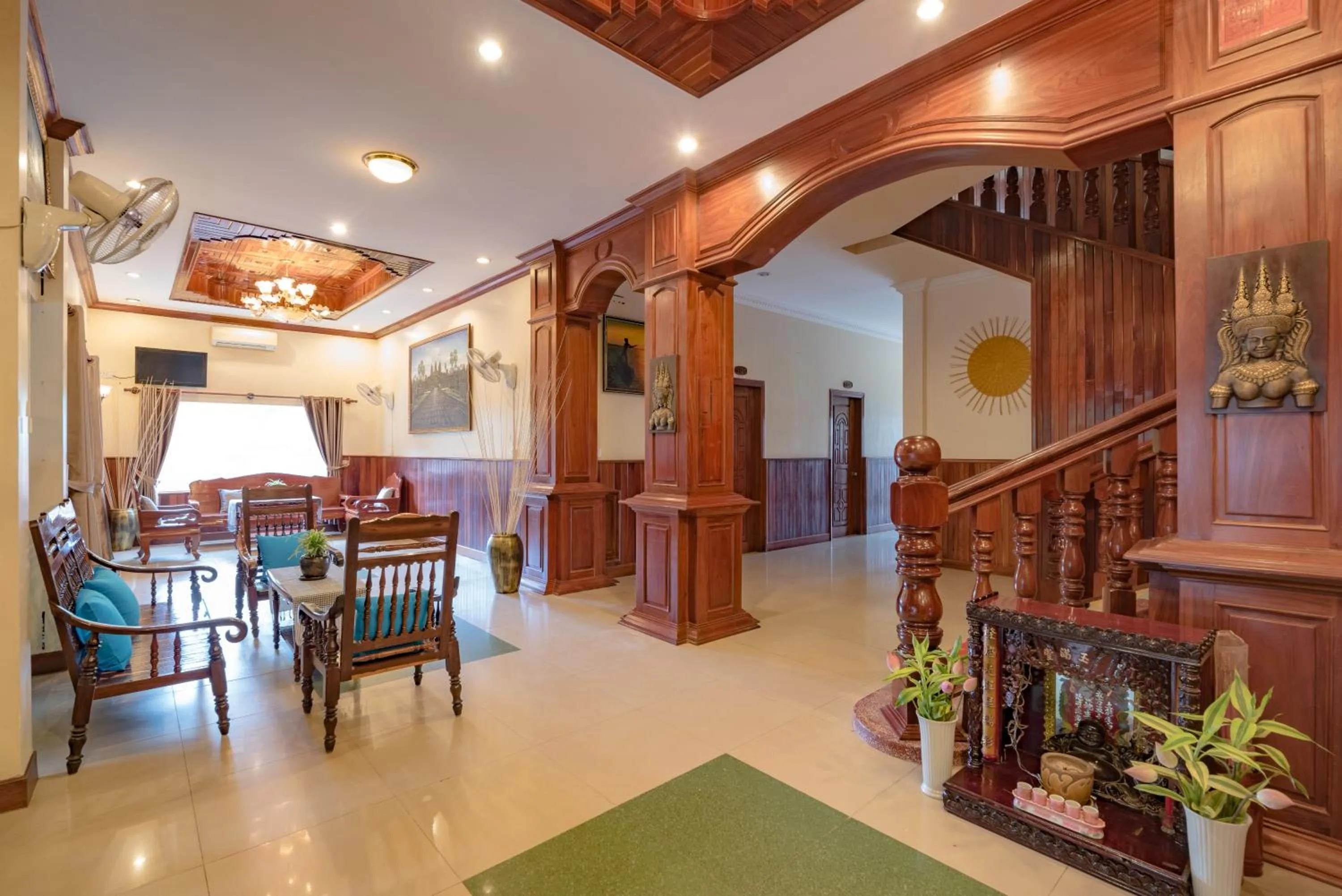 Seating area in The Siem Reap Chilled Backpacker