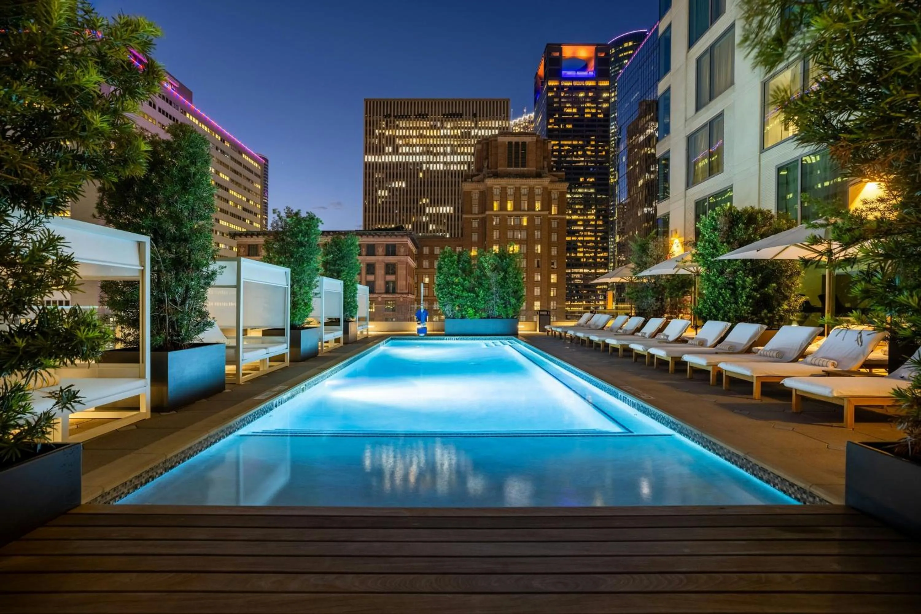 Swimming pool in The Laura Hotel, Houston Downtown, Autograph Collection