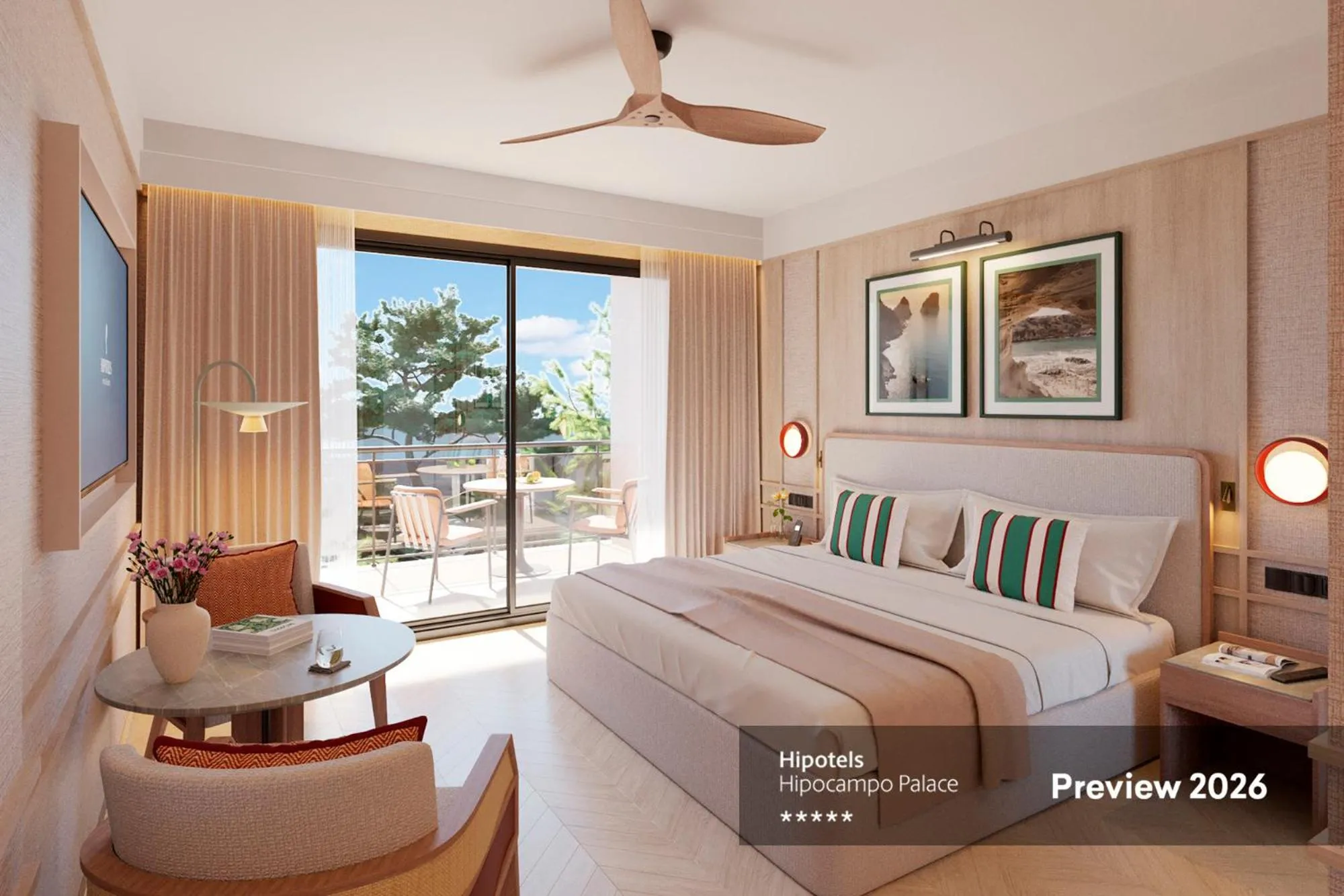 Bed in Hipotels Hipocampo Palace & Spa