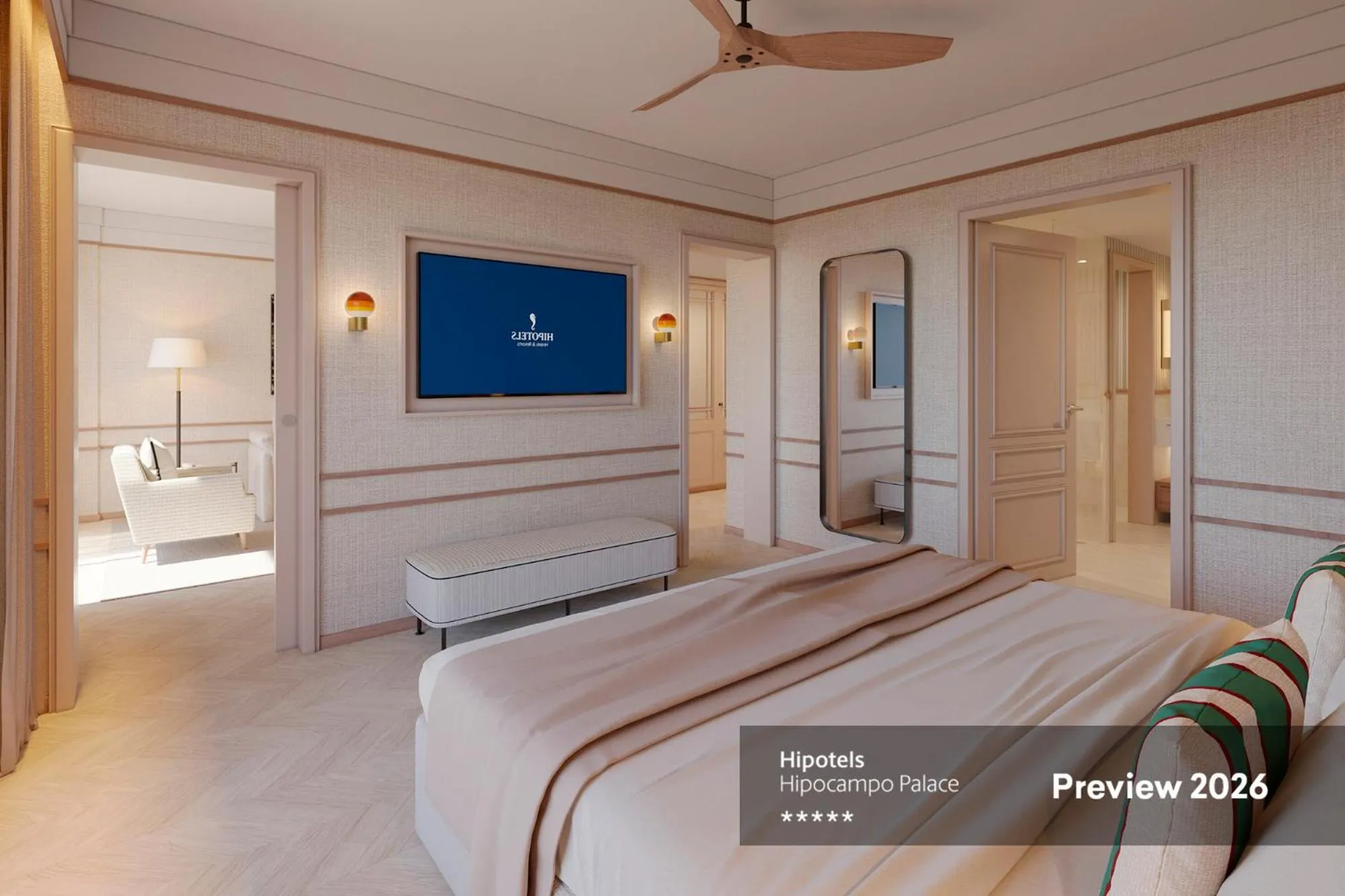 Bed in Hipotels Hipocampo Palace & Spa