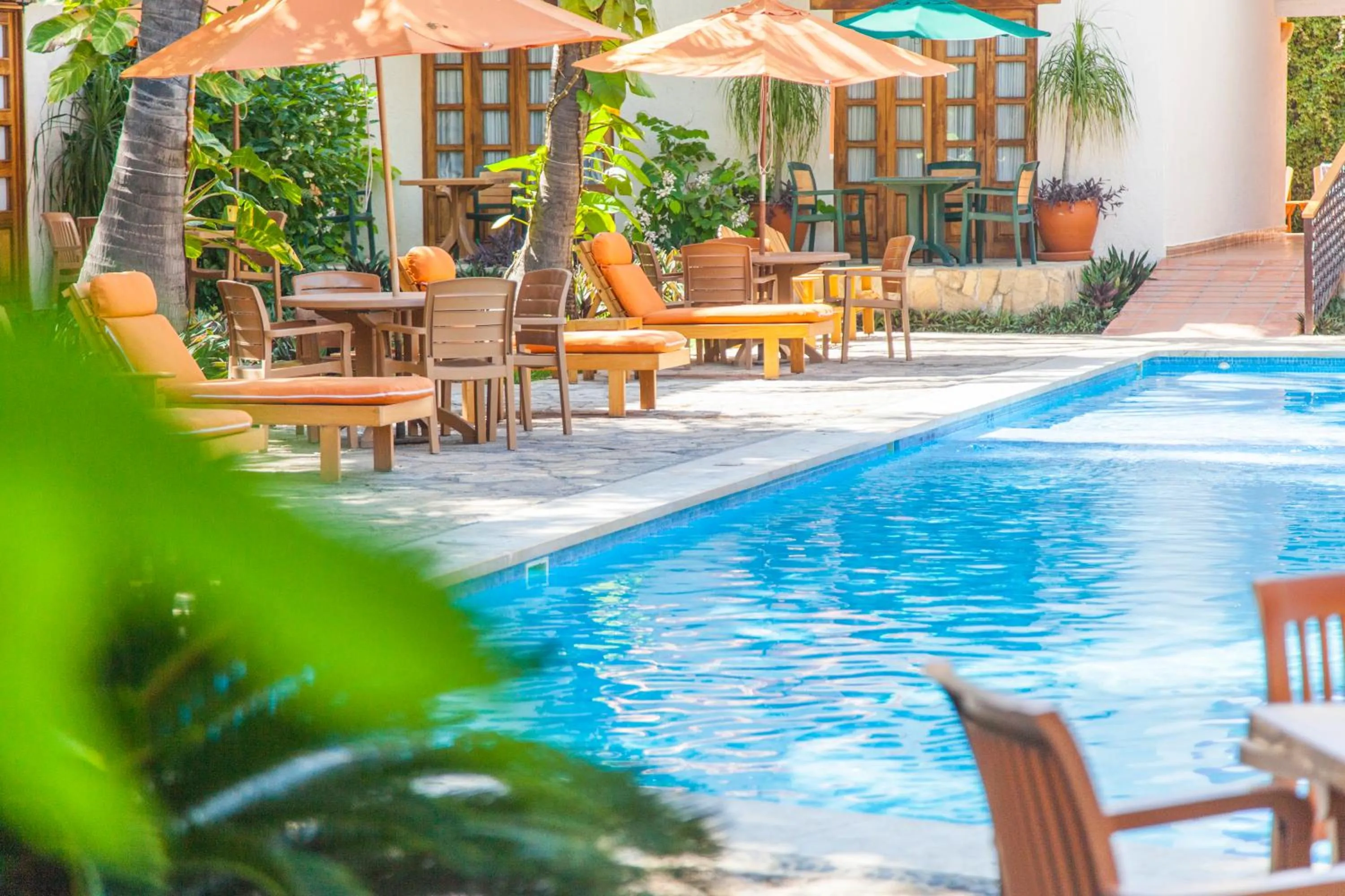 Pool view in Villa Blanca Huatulco