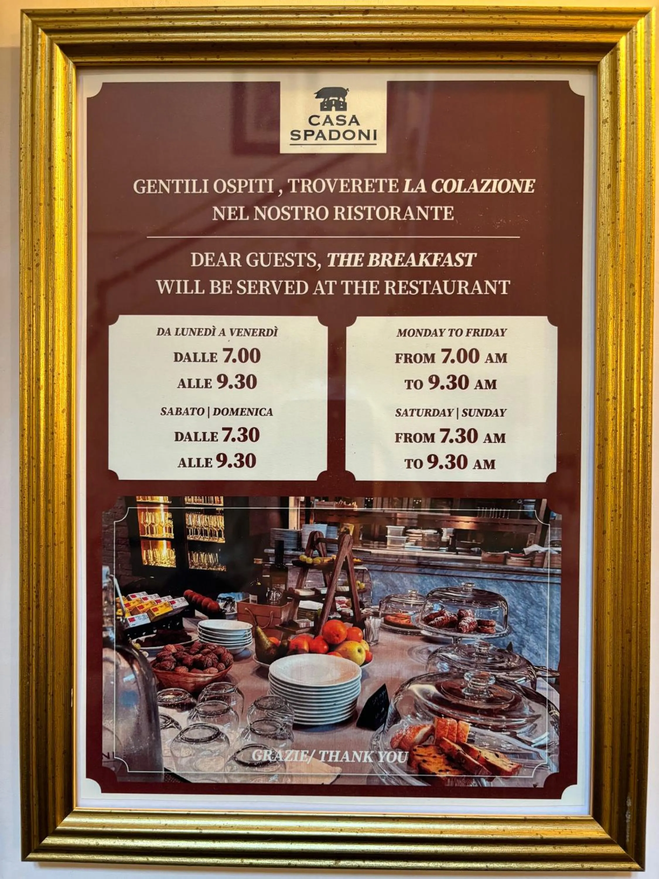 Breakfast in Locanda di Casa Spadoni