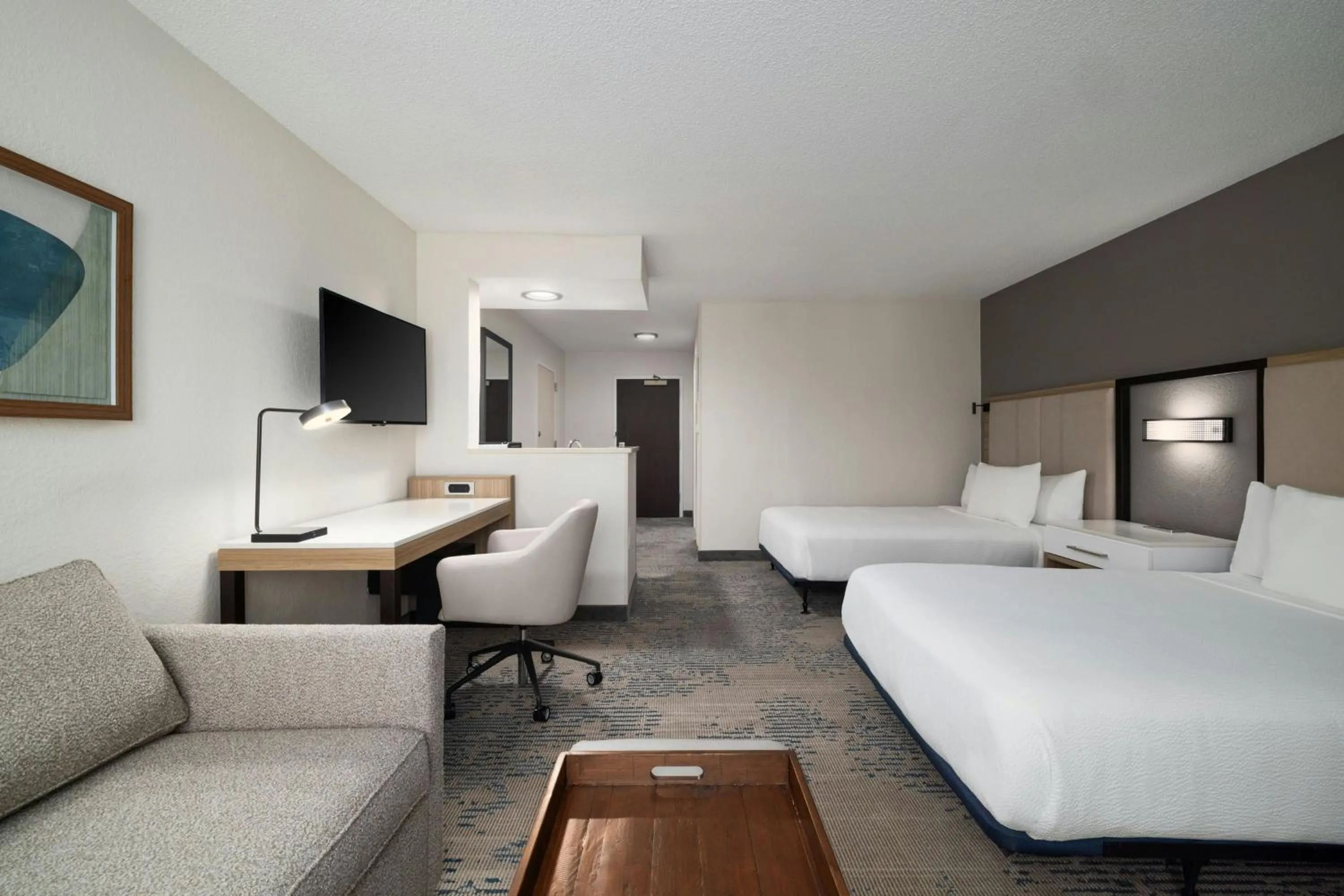 Photo of the whole room, Bed in SpringHill Suites Boca Raton