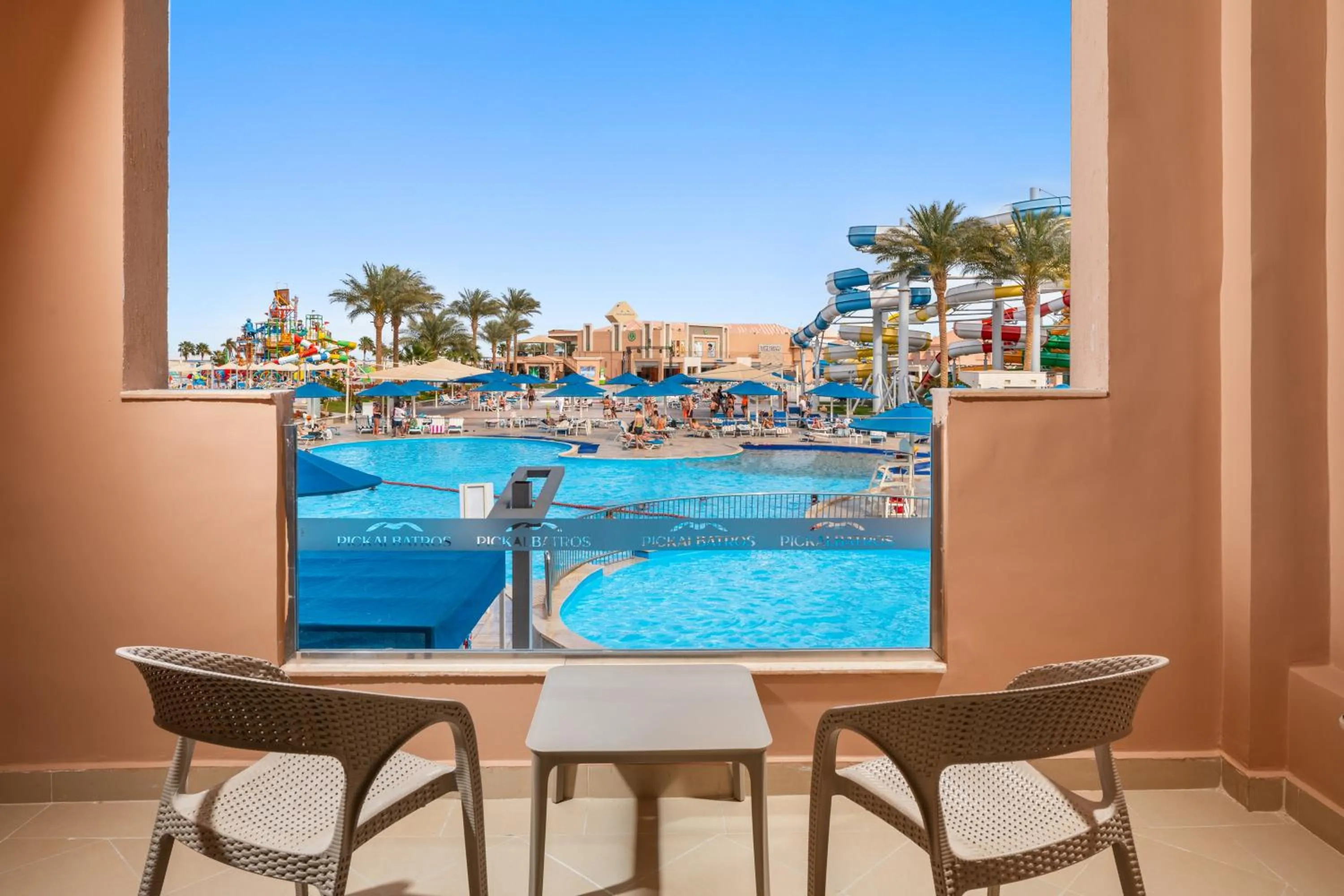 Pool view in Pickalbatros Aqua Park Resort - Hurghada