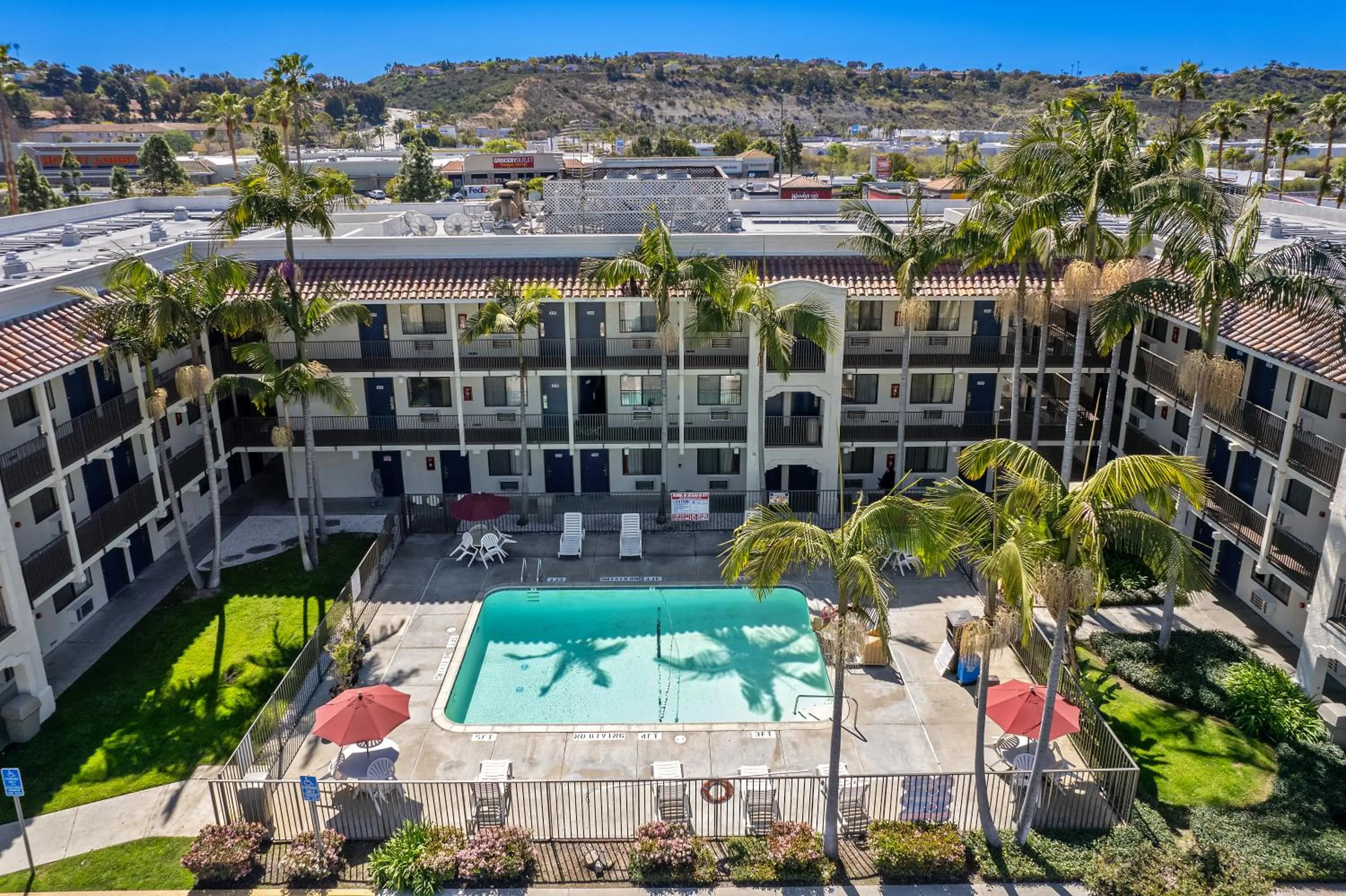 Swimming pool in Motel 6-Oceanside, CA
