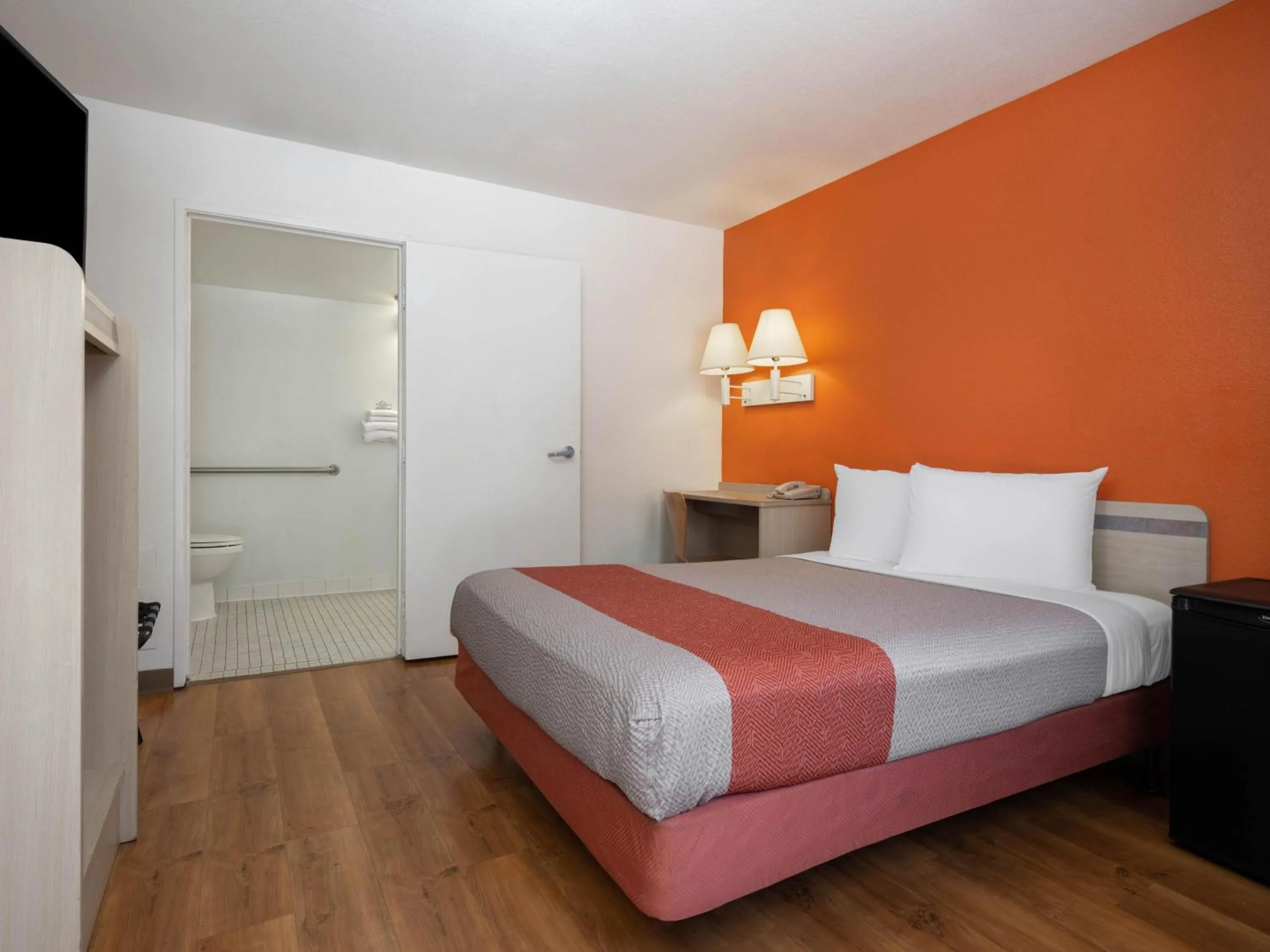 Bed in Motel 6-Oceanside, CA