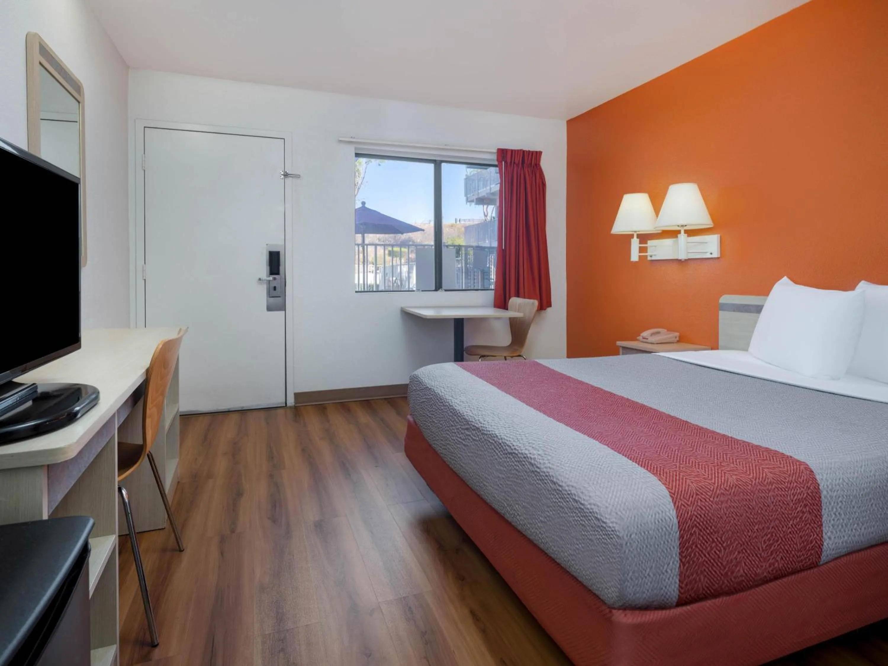 Bed in Motel 6-Oceanside, CA