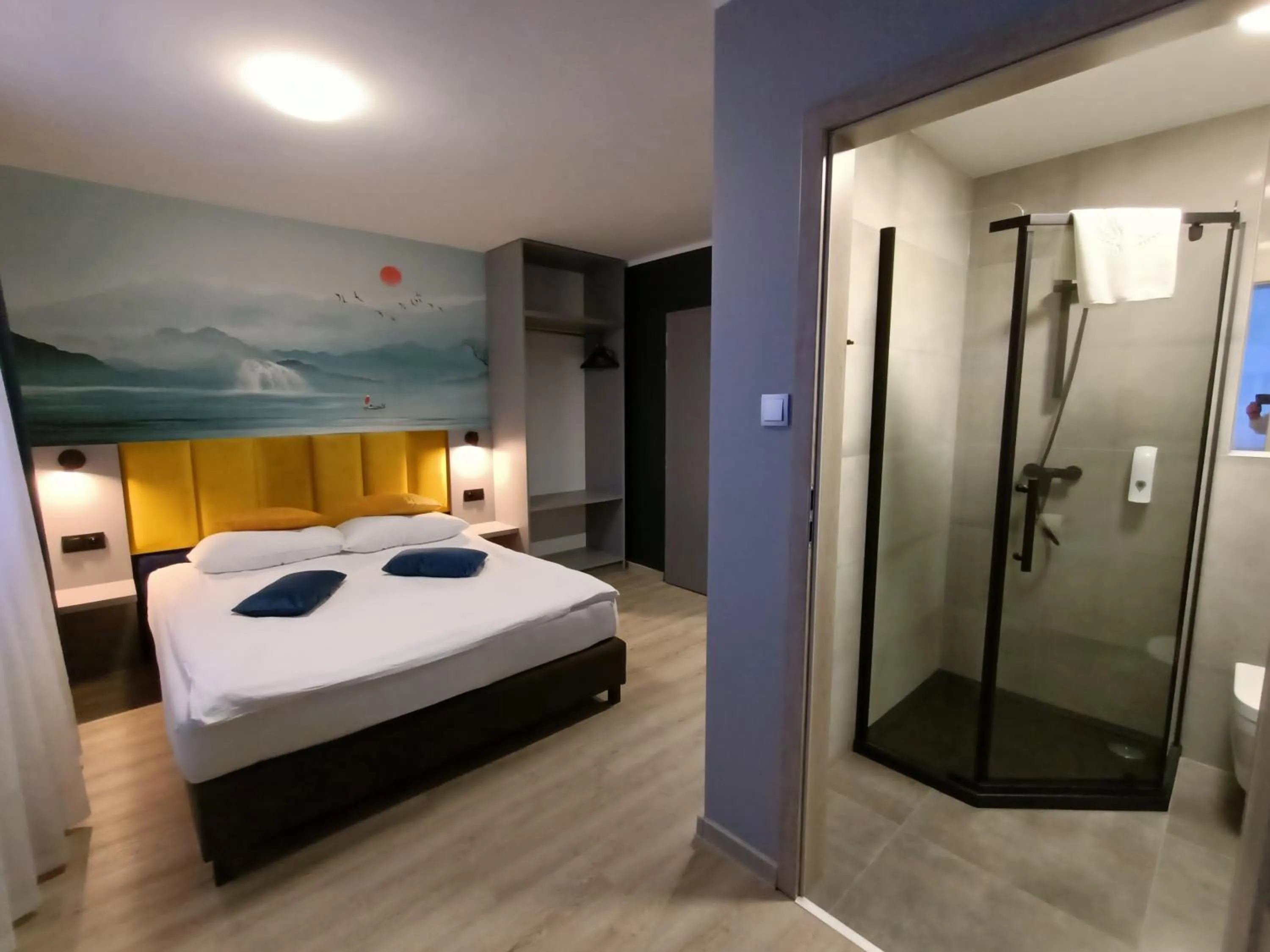 Bed in Hotel Pomorski