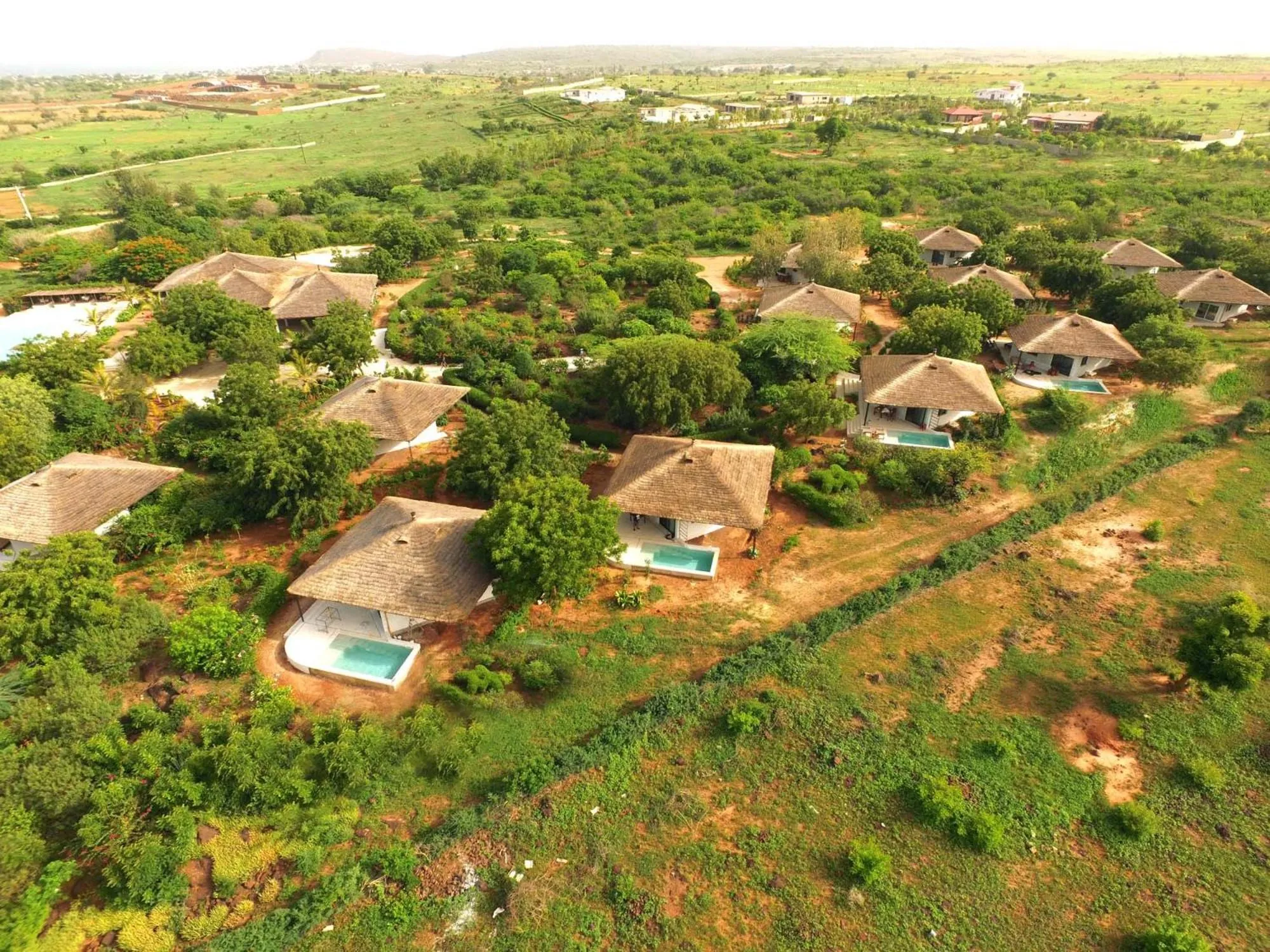 Pool view in Les Manguiers de Guereo