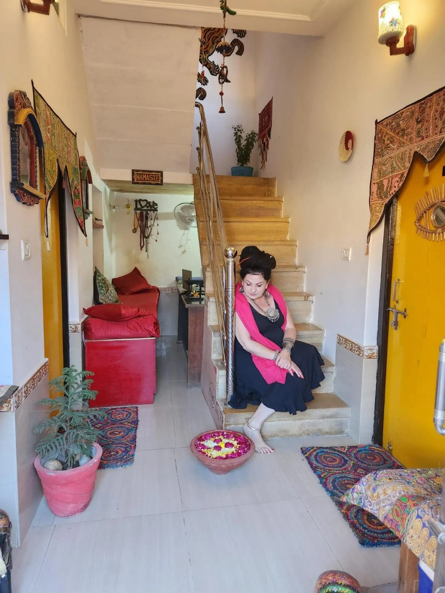 Seating area in Blue Eye Hostel