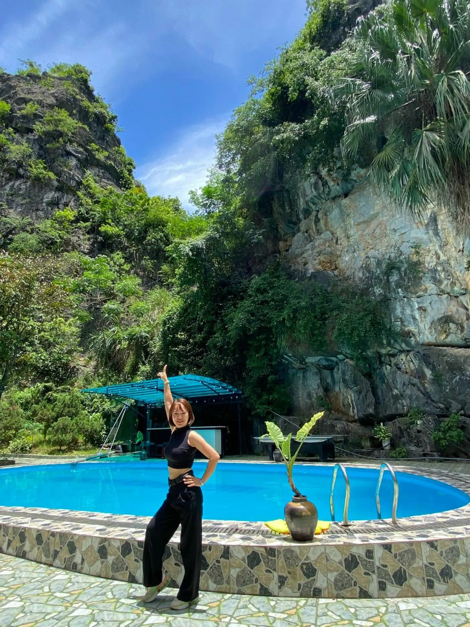 Swimming pool in Trang An Heritage Garden