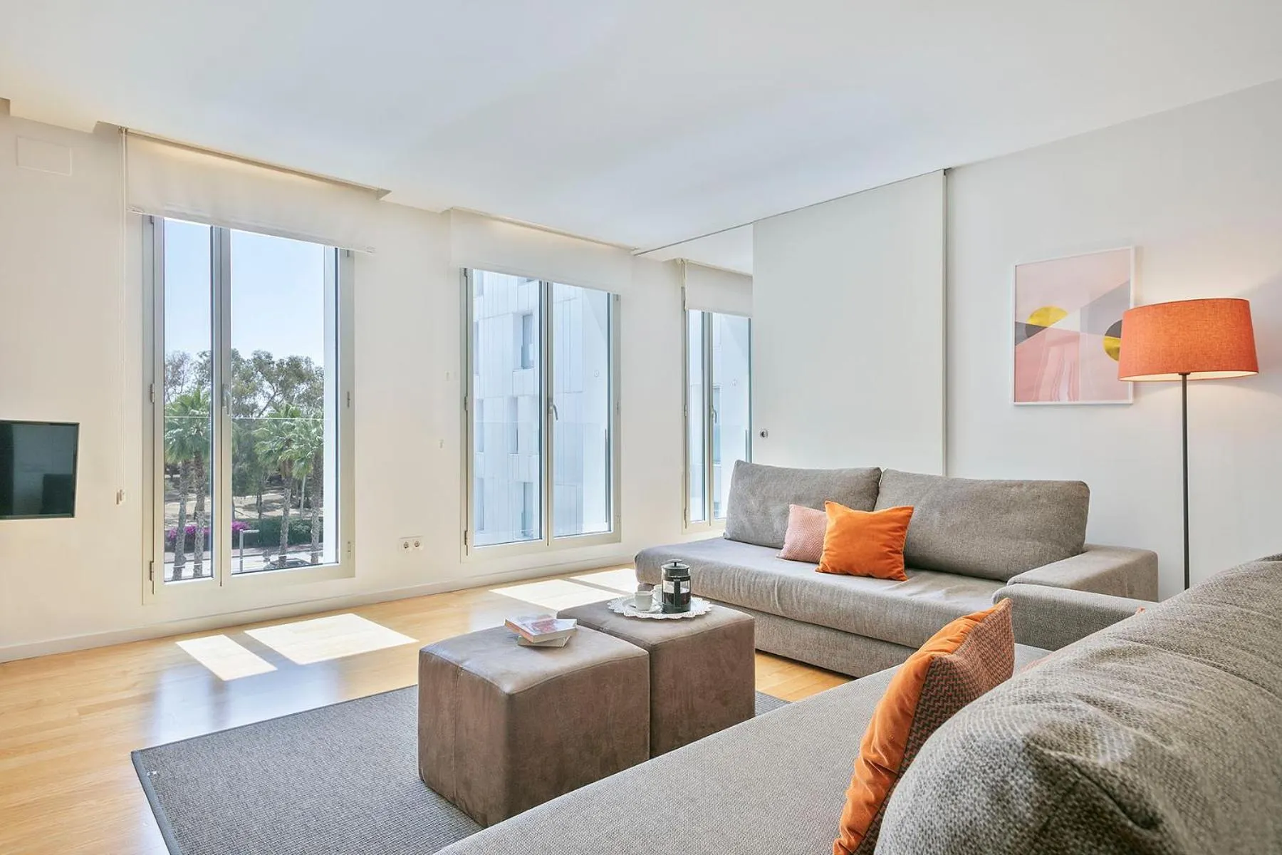 Living room in Lugaris Beach Apartments