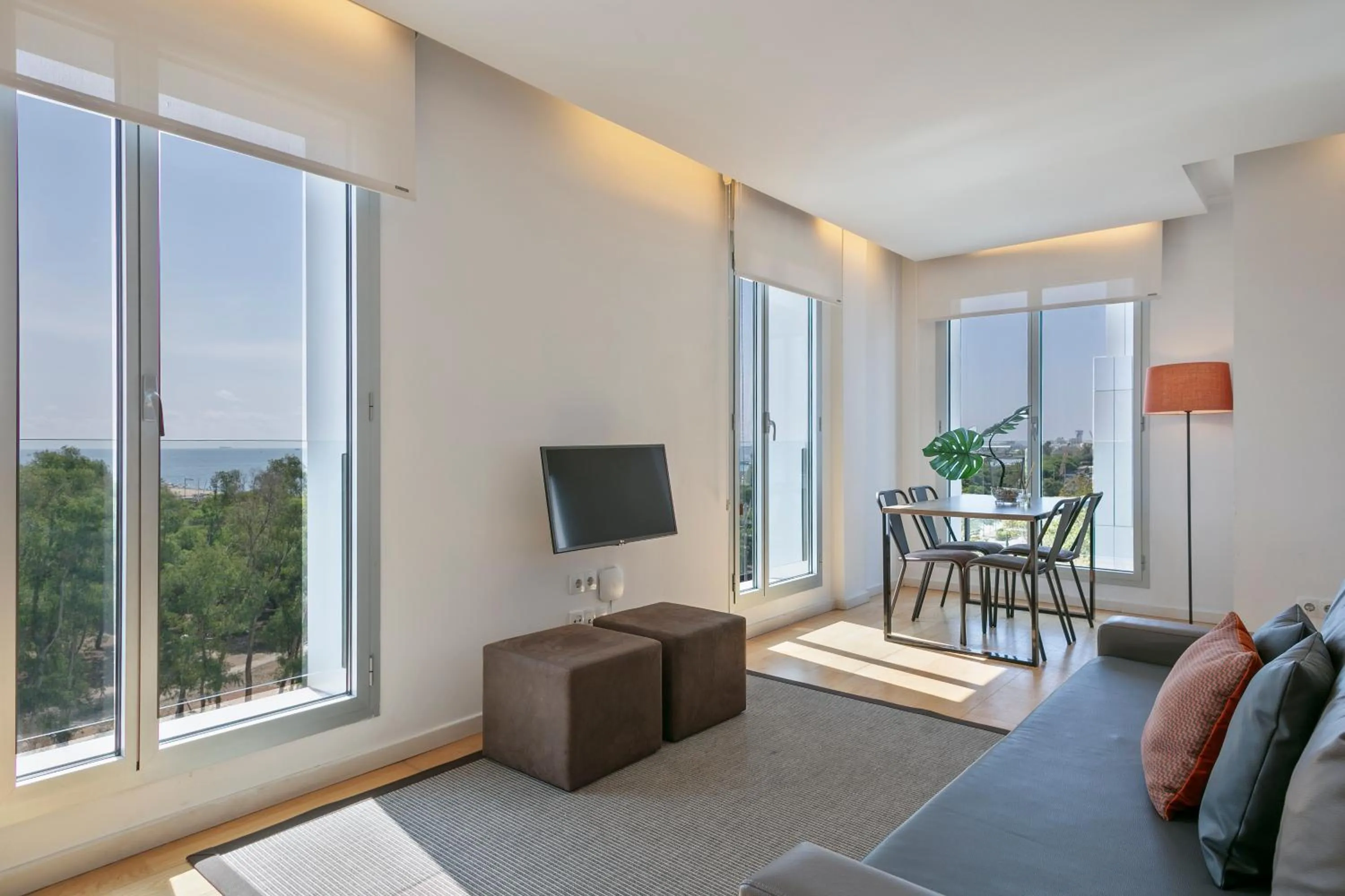 Living room in Lugaris Beach Apartments