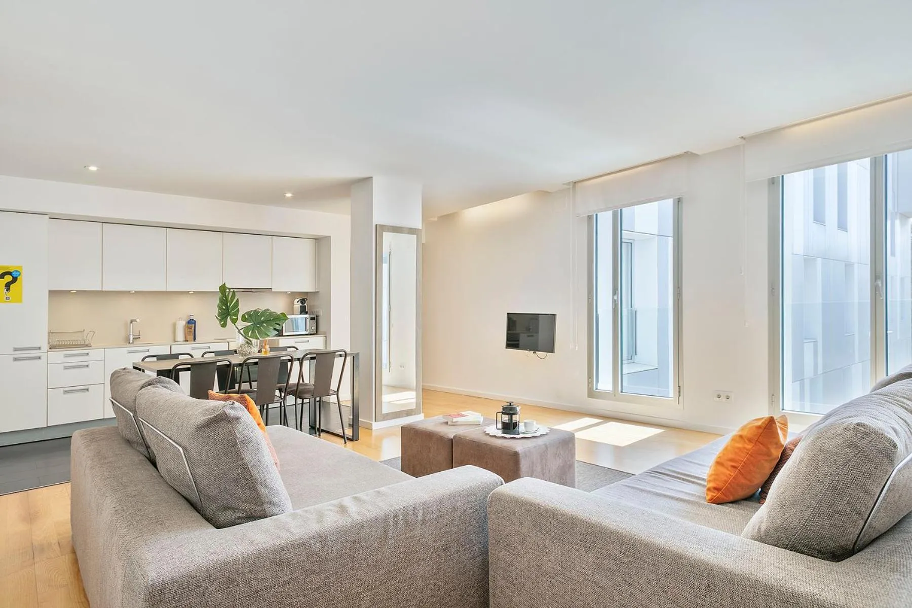 Living room in Lugaris Beach Apartments