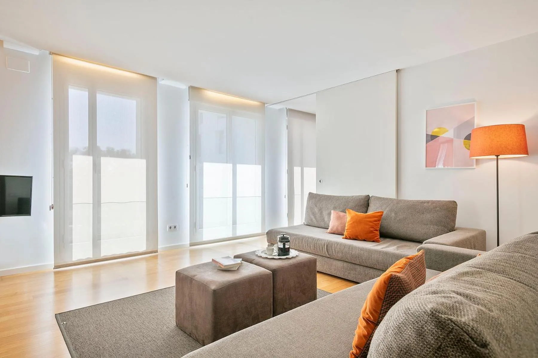 Living room in Lugaris Beach Apartments