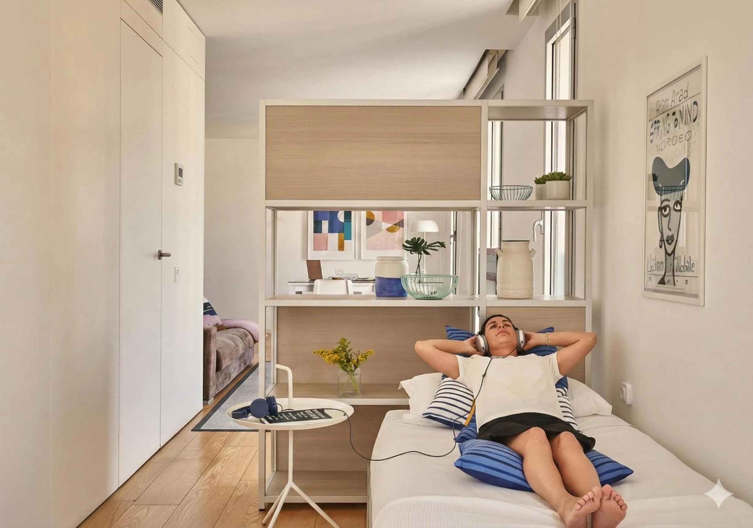 Bed in Lugaris Beach Apartments