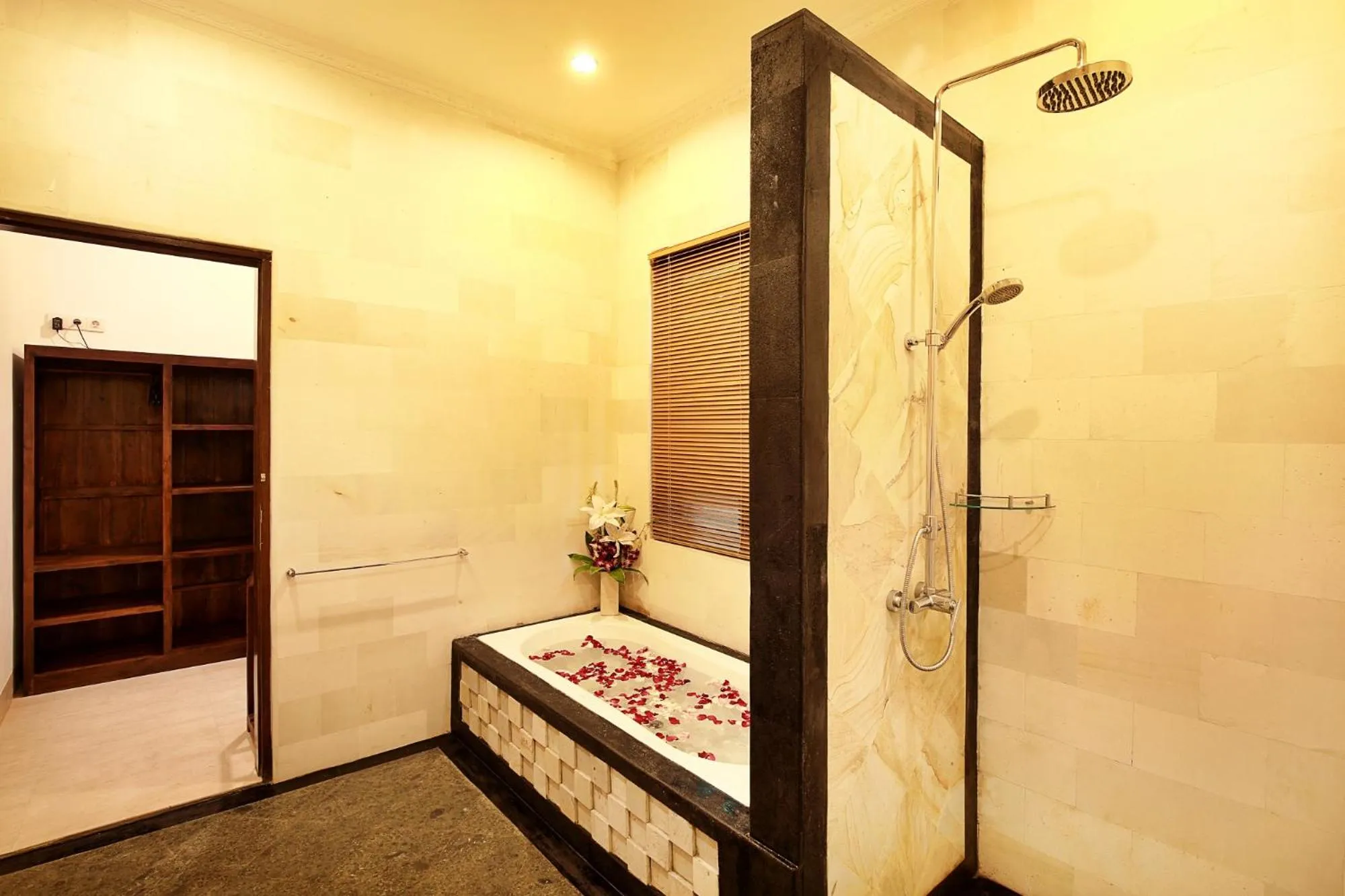 Shower, Bed in De Liza Villa Seminyak Beachside By Bali Asia Villa
