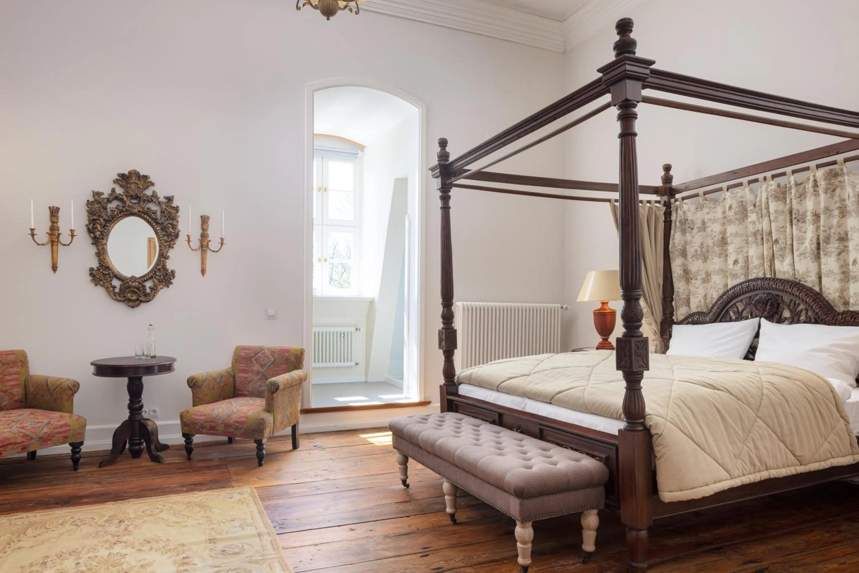 Bedroom, Bed in Jagdschloss Kotelow