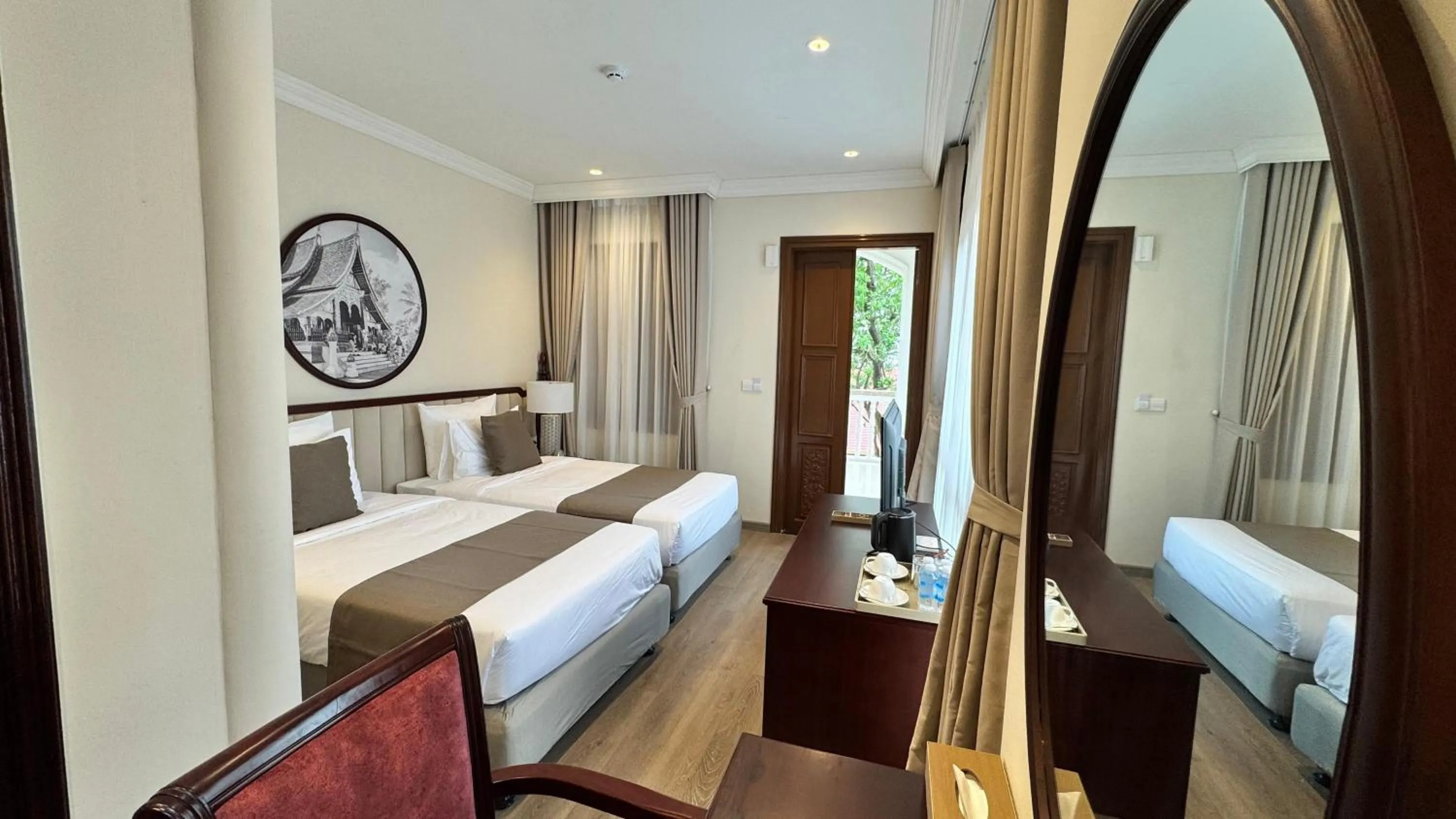 Bed in Champa Palace Hotel