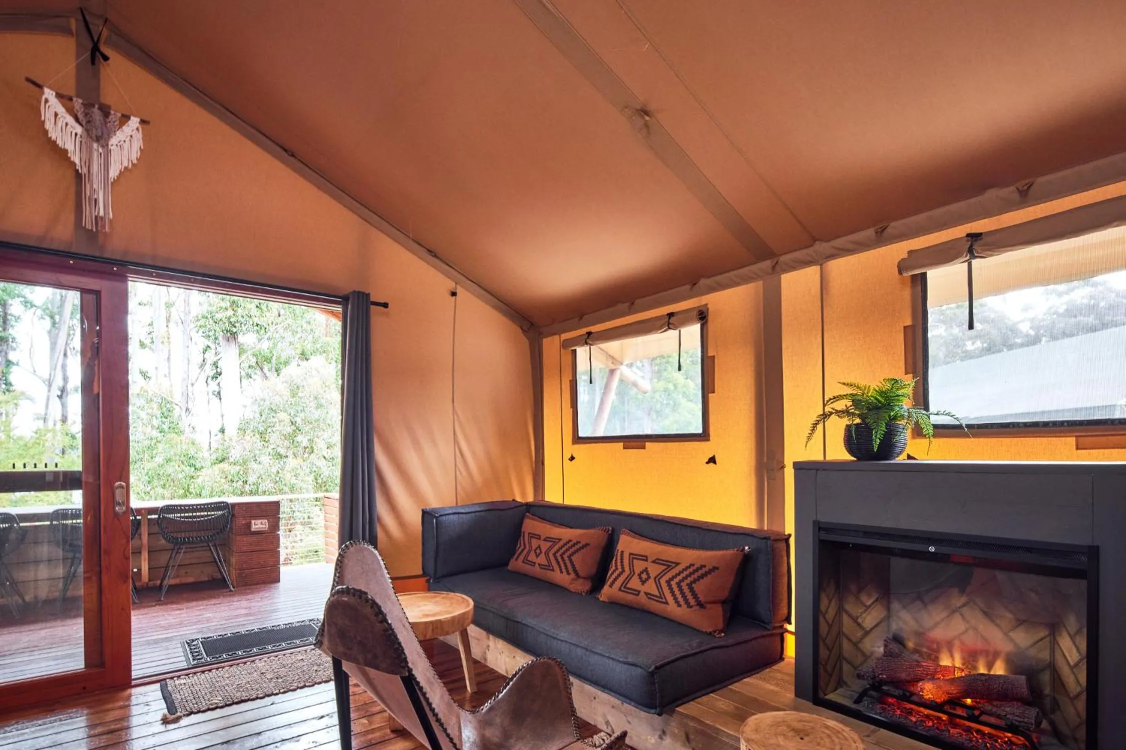 Living room in NRMA Port Arthur Holiday Park