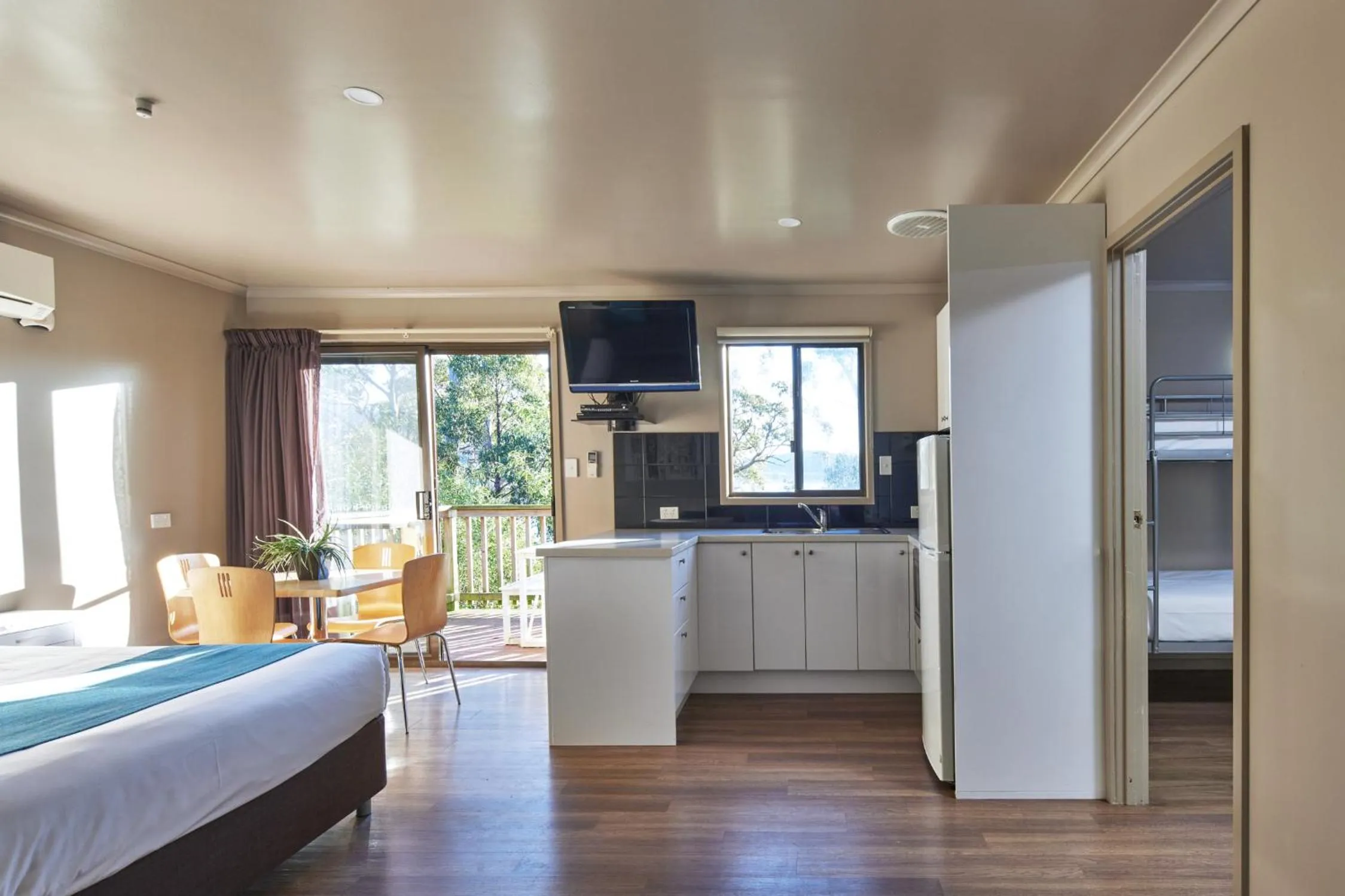 Bed in NRMA Port Arthur Holiday Park