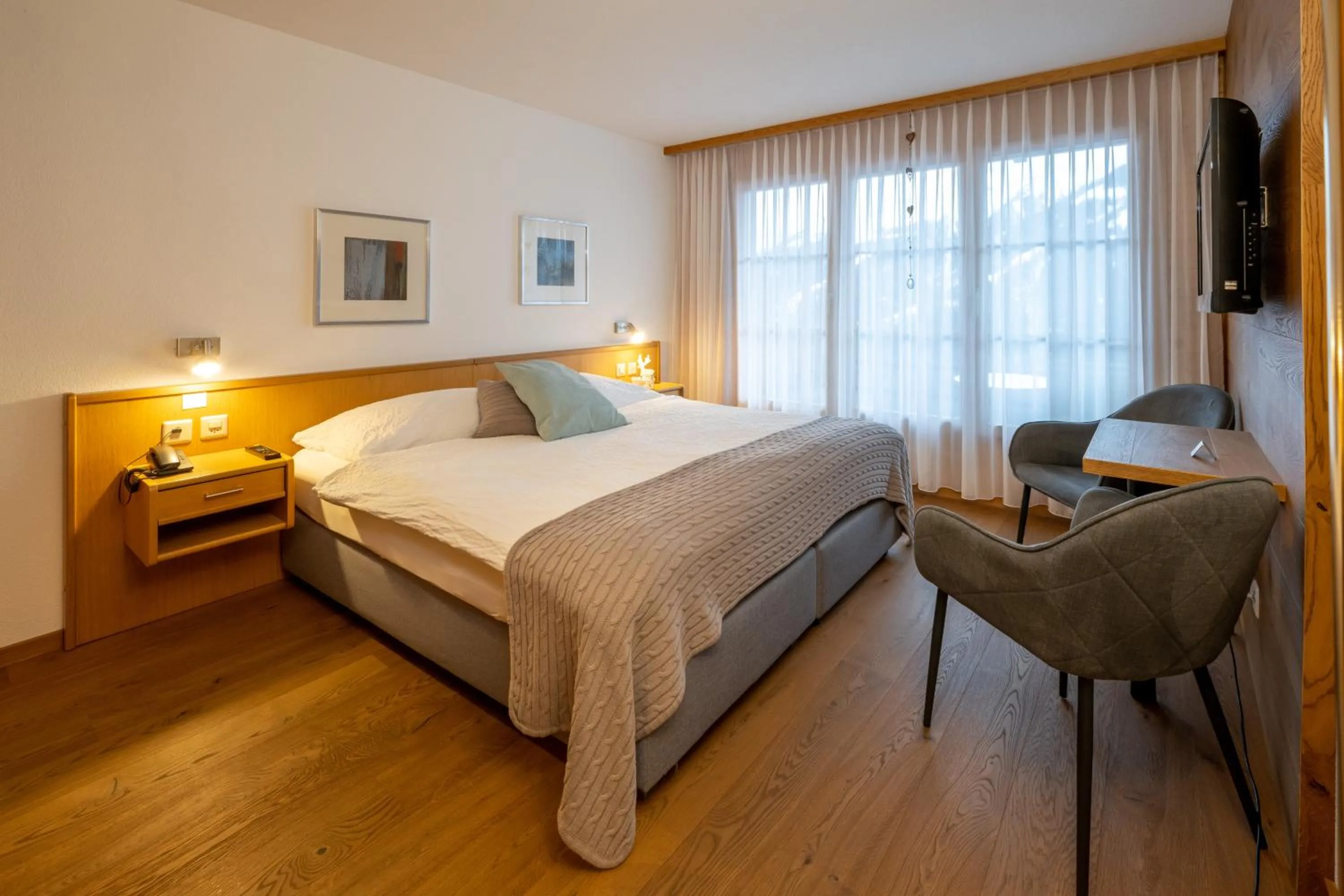 Bed in Hotel Bellwald