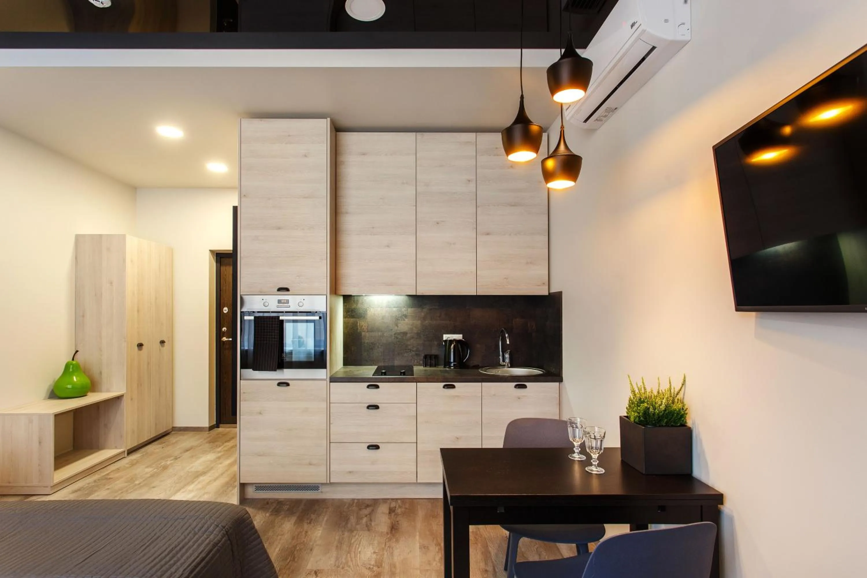 Kitchen or kitchenette in Old Town Trio Apartments