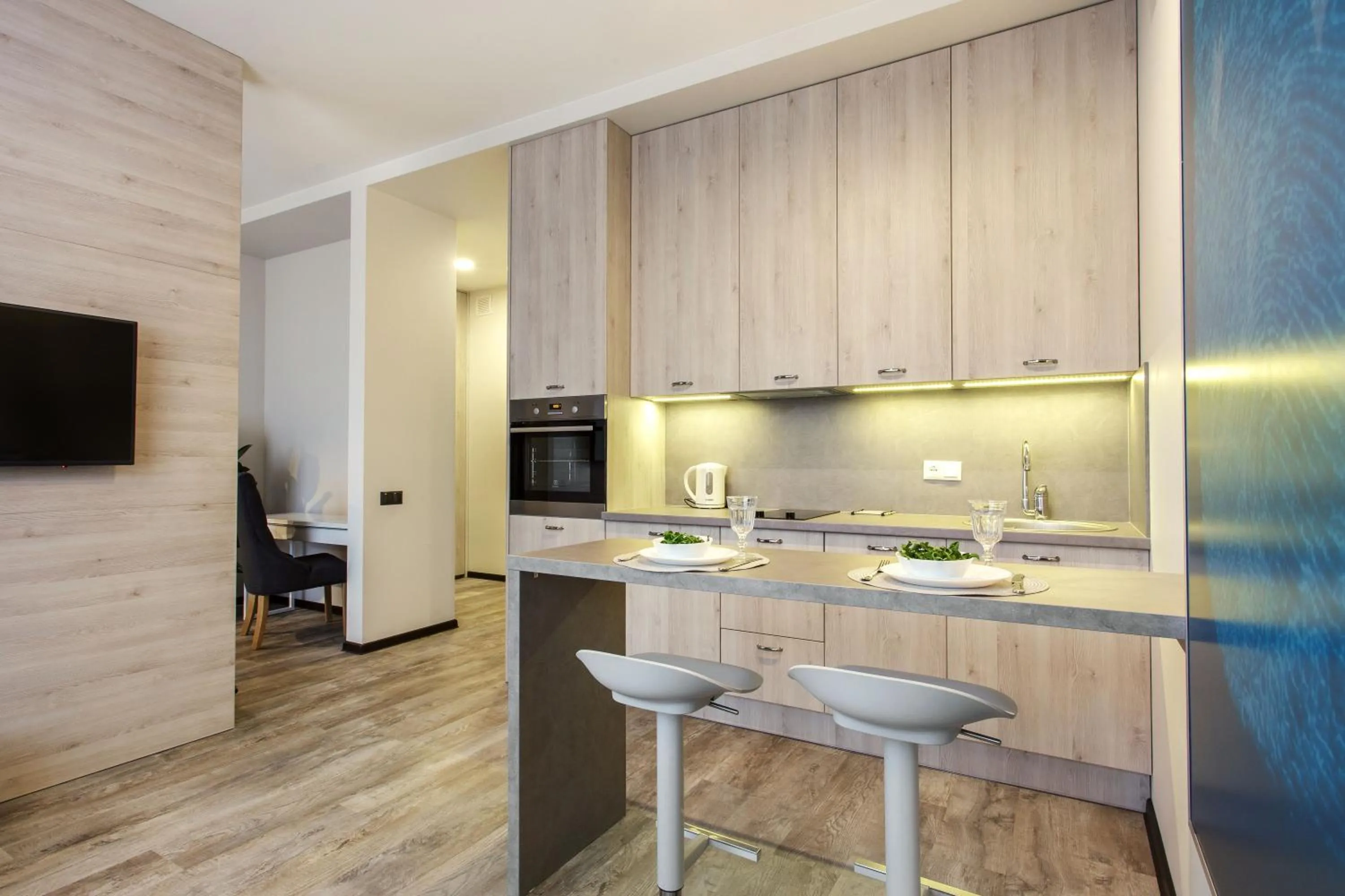Kitchen or kitchenette in Old Town Trio Apartments