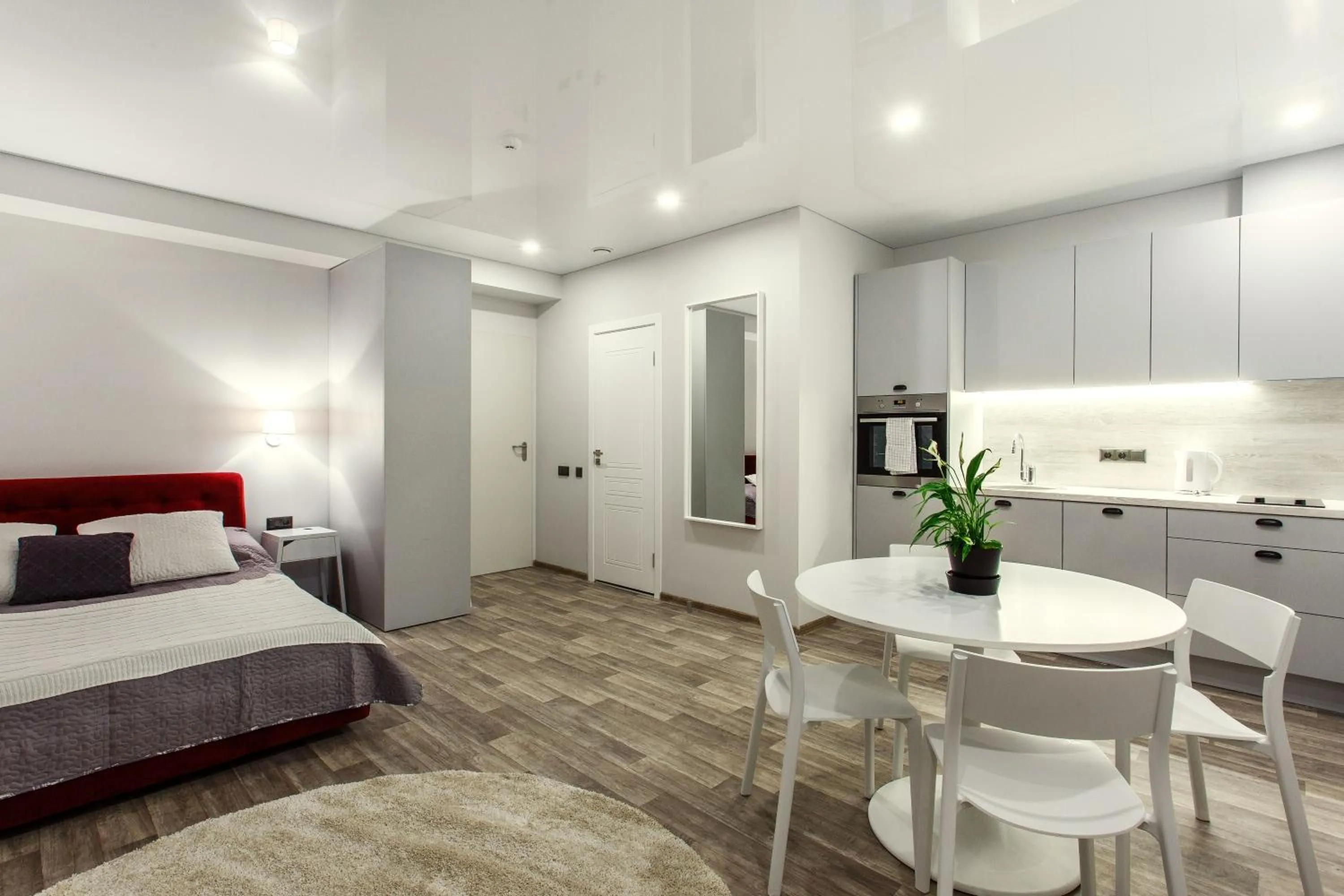 Kitchen or kitchenette, Bed in Old Town Trio Apartments