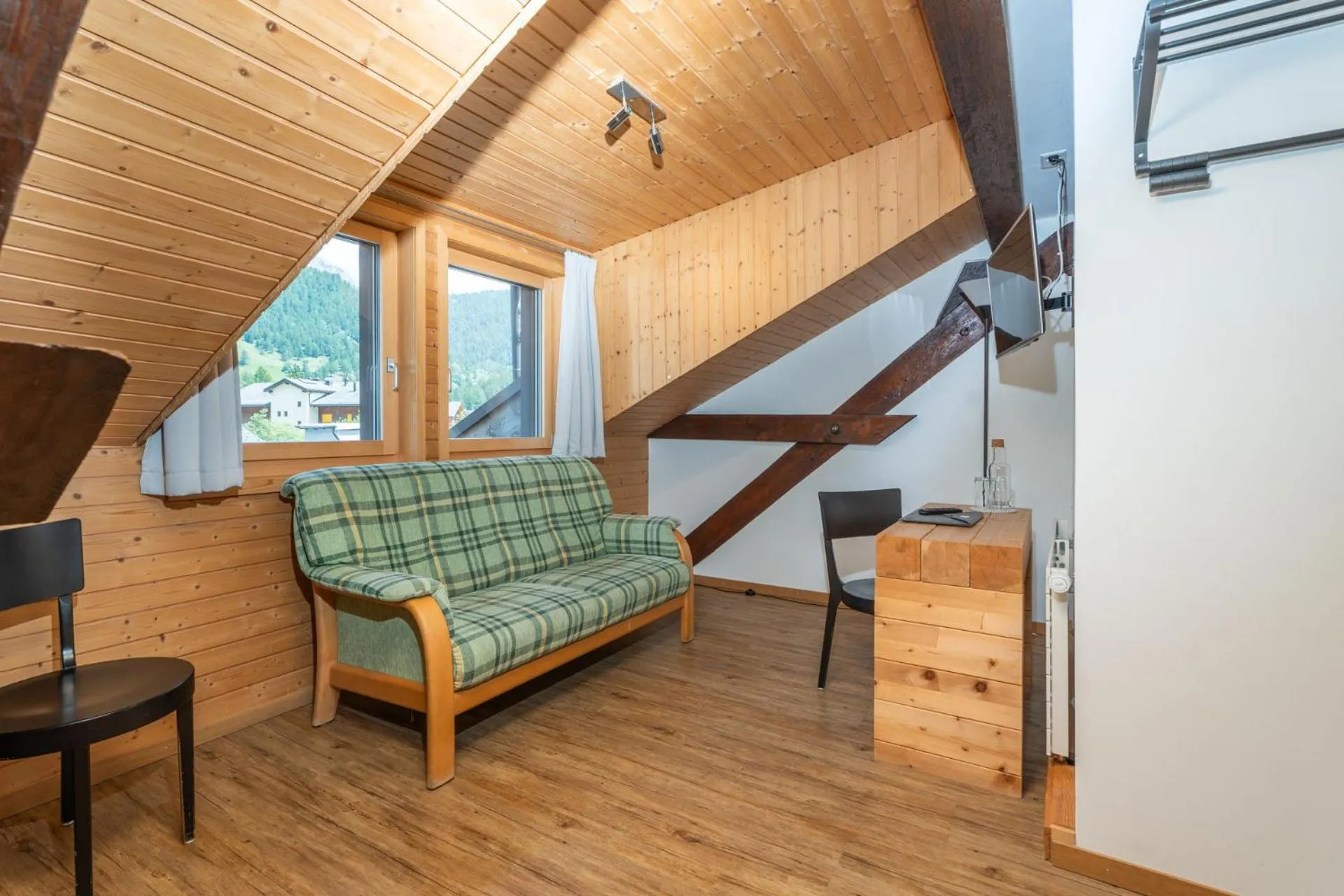 Seating area in Hotel Furka