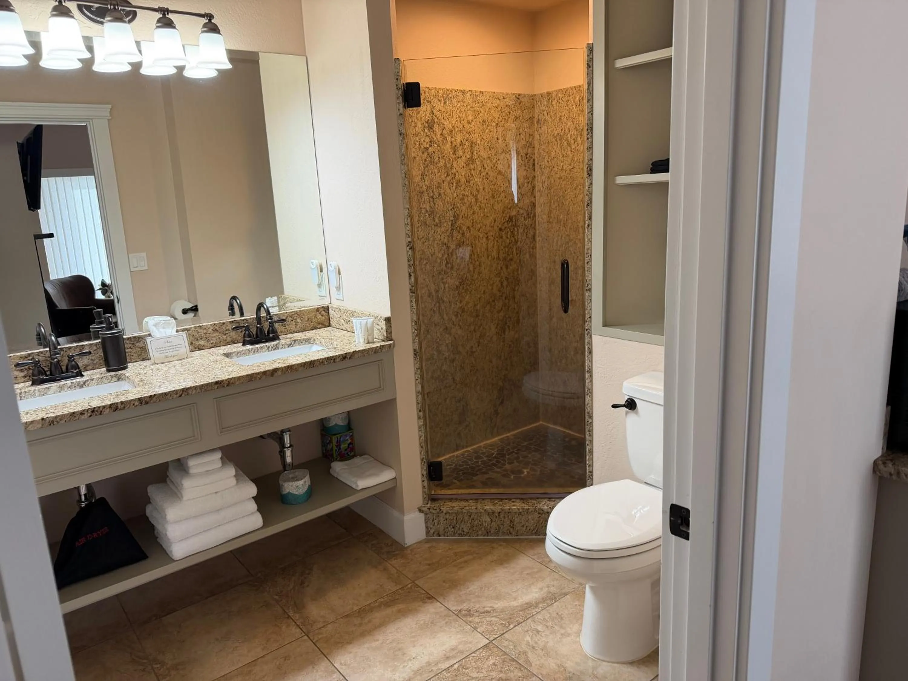 Shower in Resort at Eagle Point Golf Club Lodging