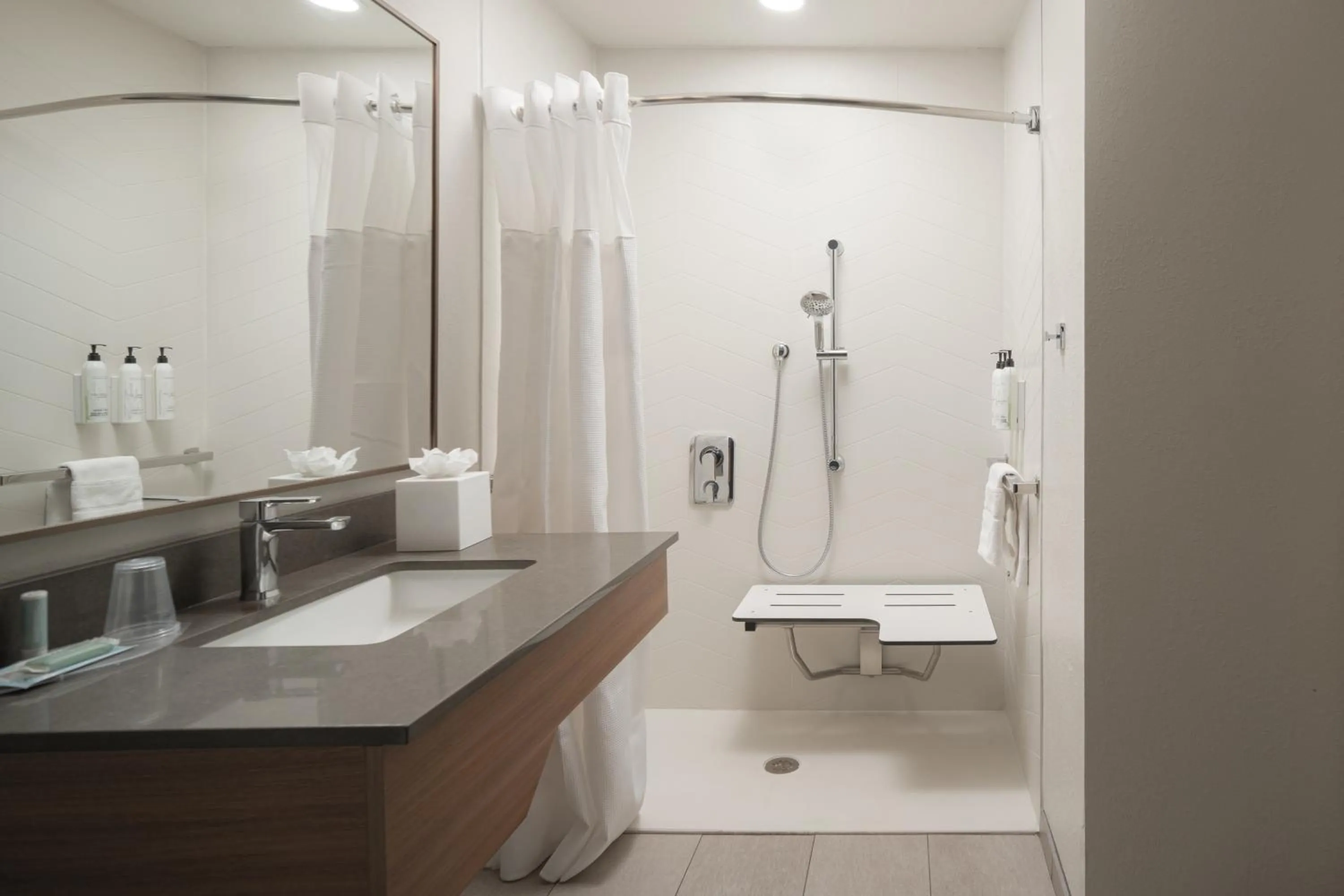 Shower in Fairfield Inn and Suites Cleveland