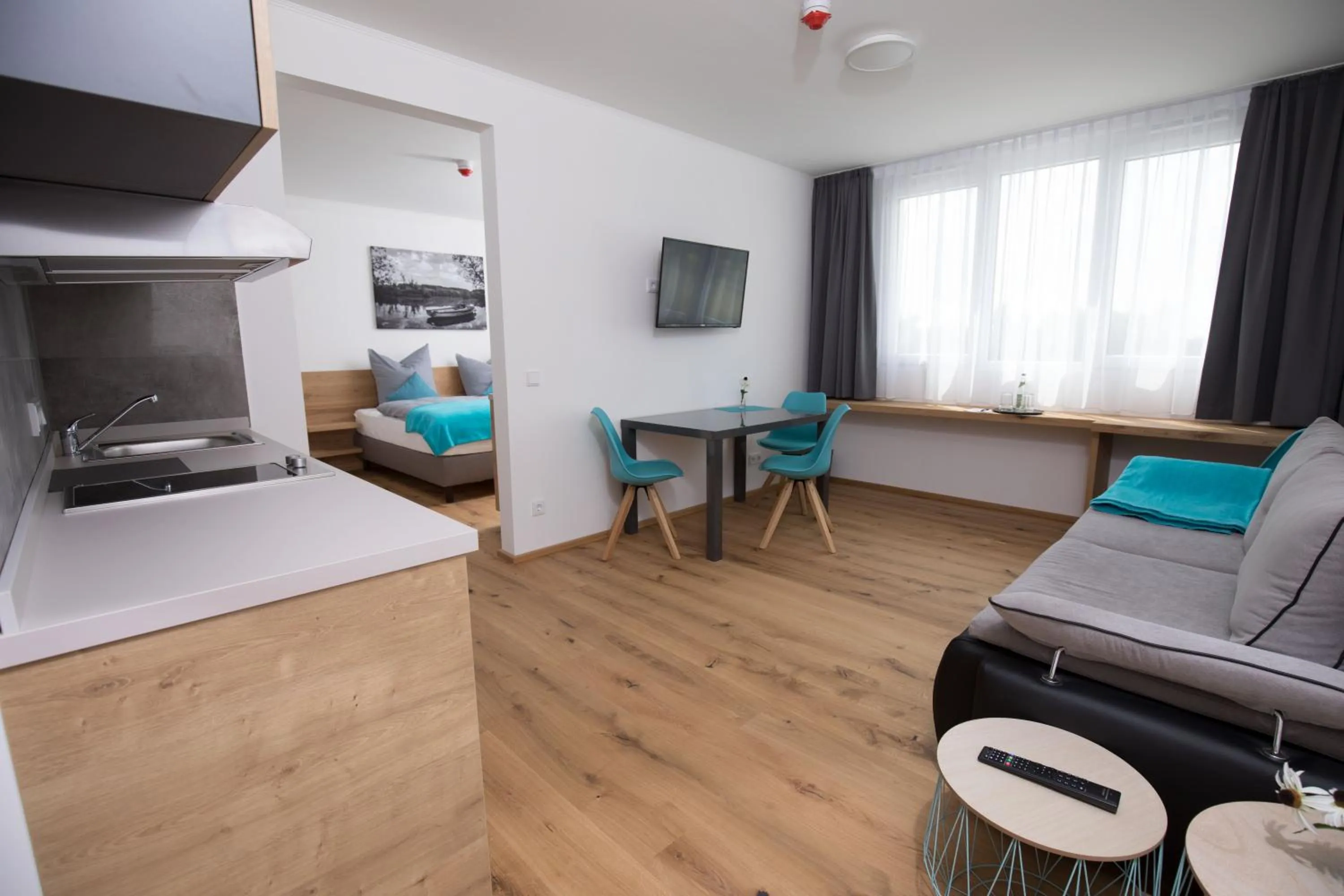 Kitchen or kitchenette in motel isar | 24h/7 checkin