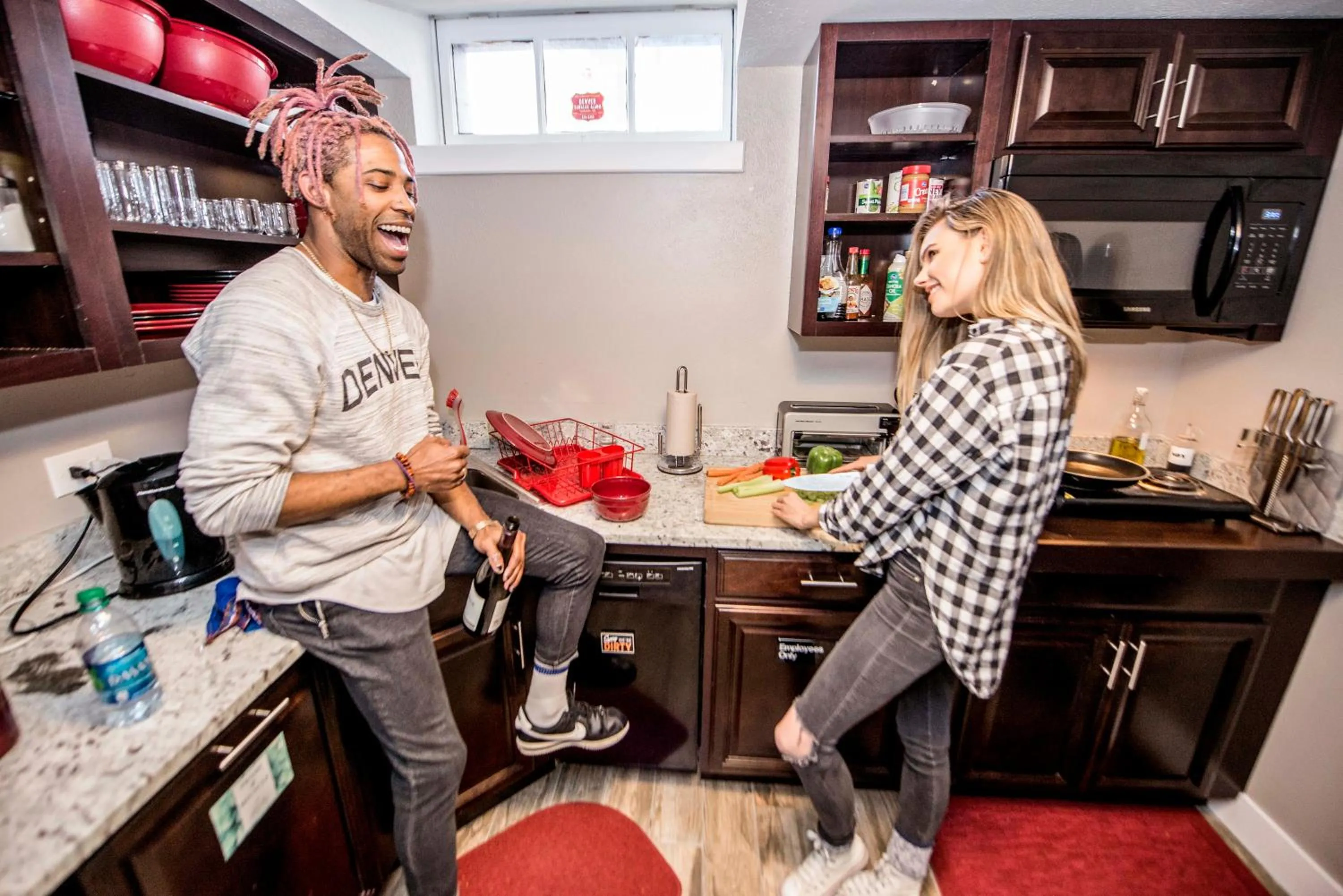 Communal kitchen in Ember Hostel